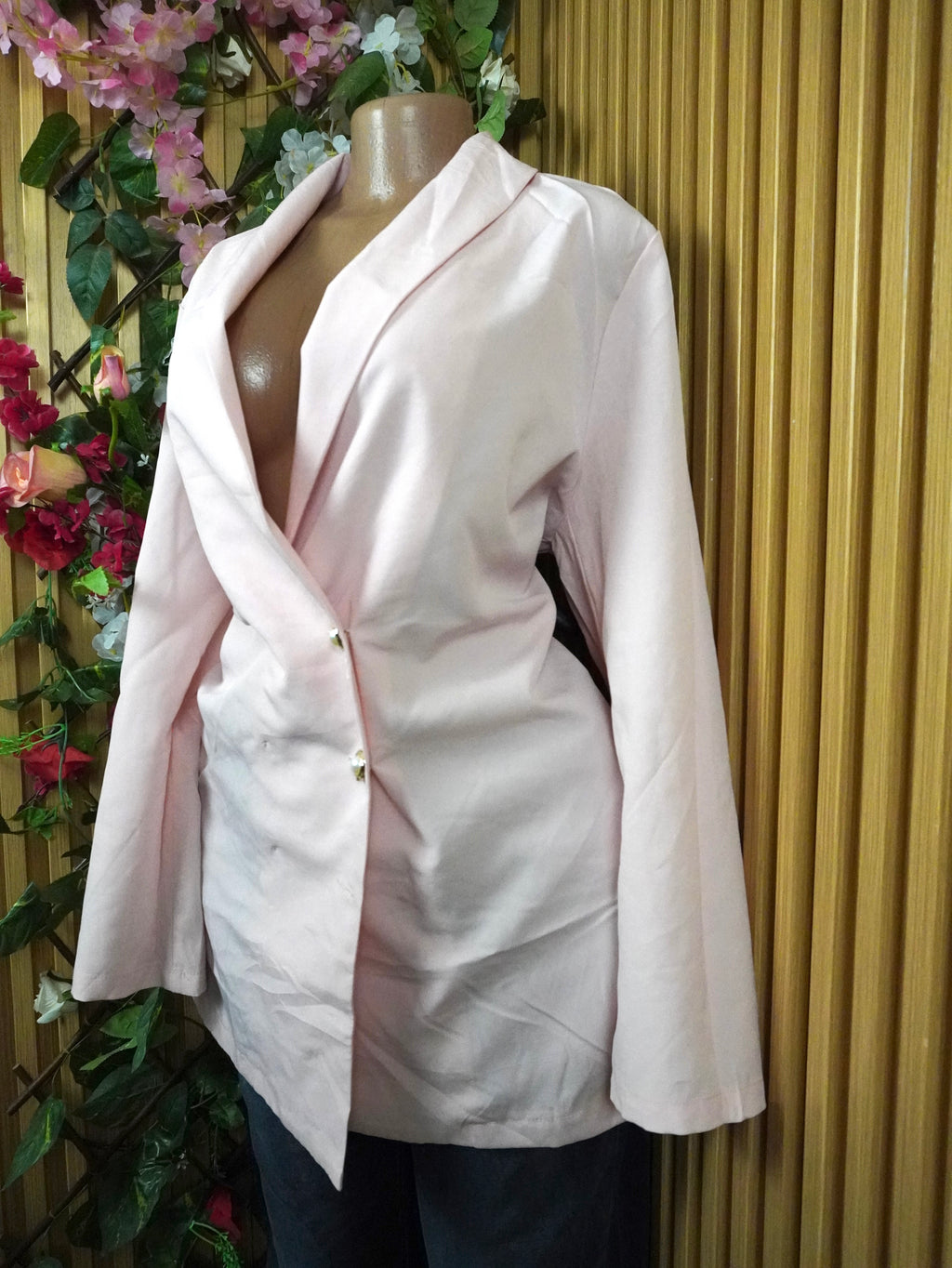 Veste blazer pour femme couleur beige deux boutons-XL