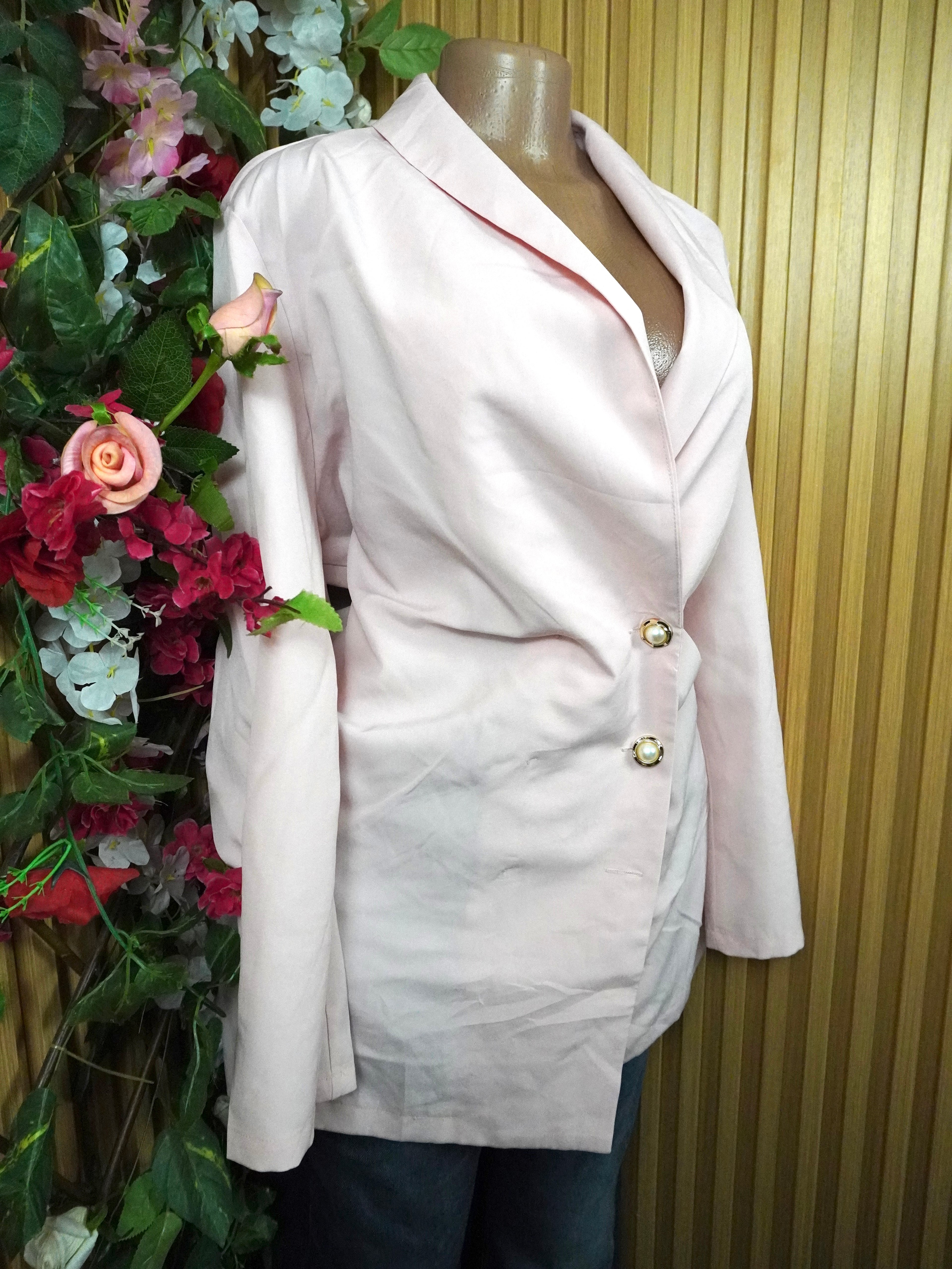 Veste blazer pour femme couleur beige deux boutons-XL