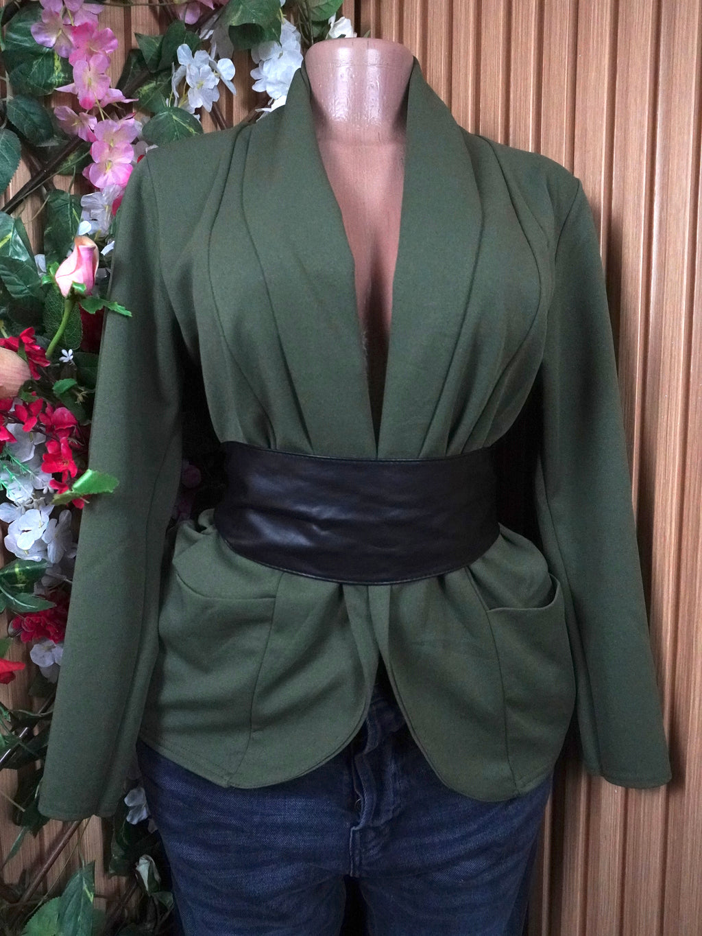 Veste blazer pour femme couleur verte-L