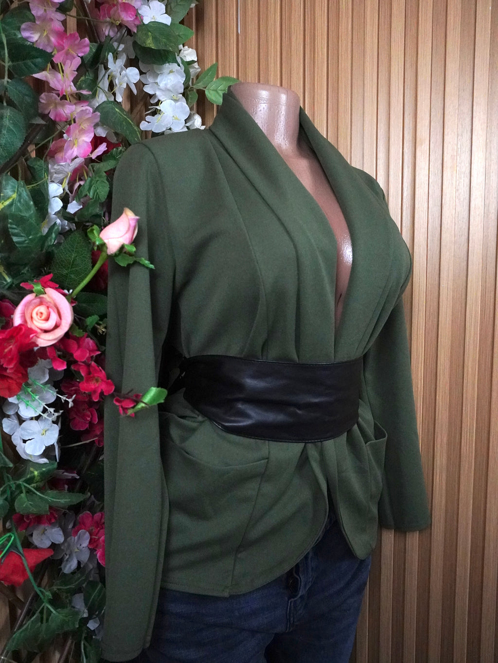 Veste blazer pour femme couleur verte-L
