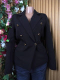 Veste blazer pour femme couleur noir six boutons-S