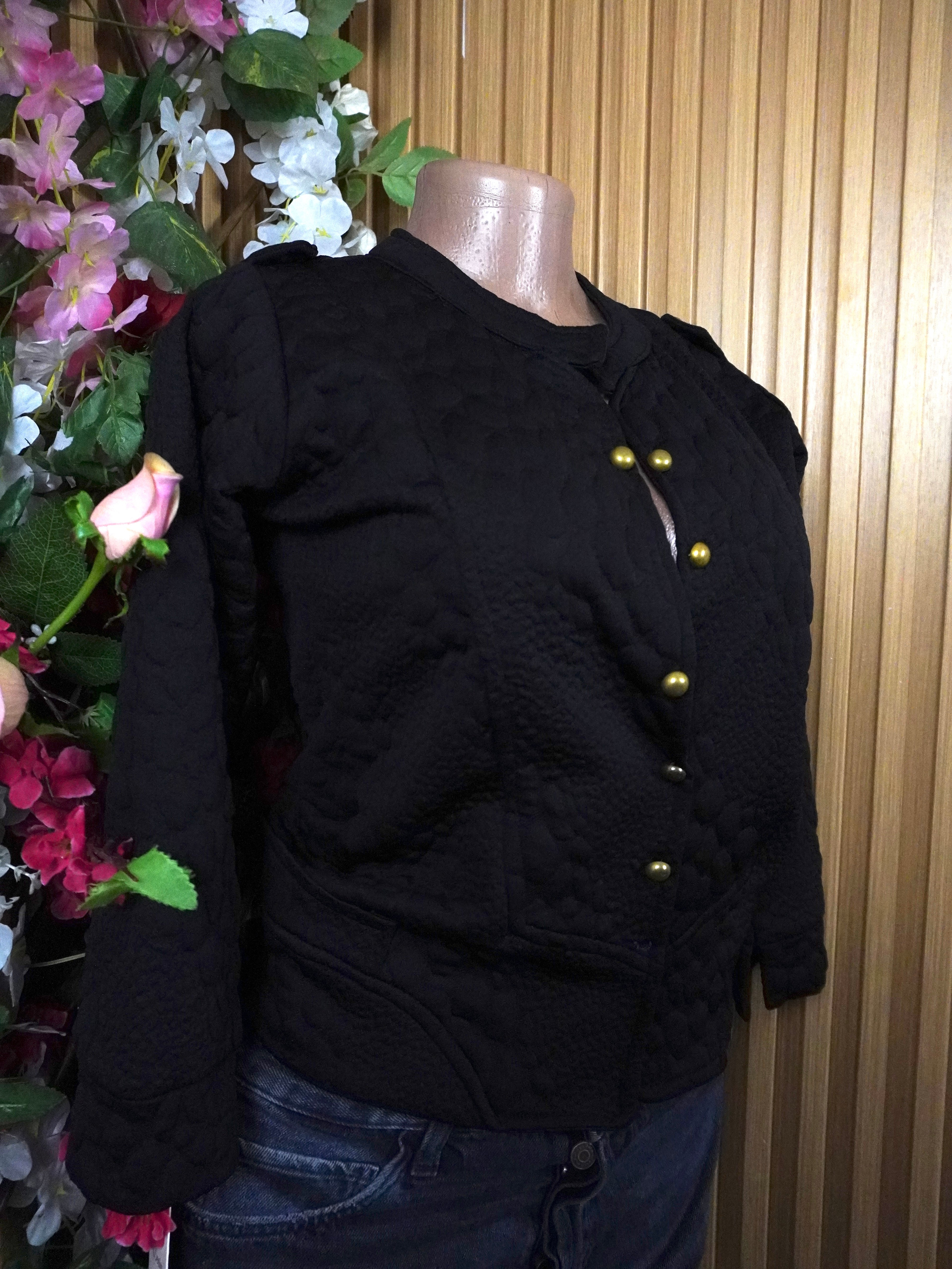 Veste blazer pour femme  couleur noir col mao-XXL