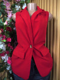 Veste blazer pour femme couleur rouge one boutons-S
