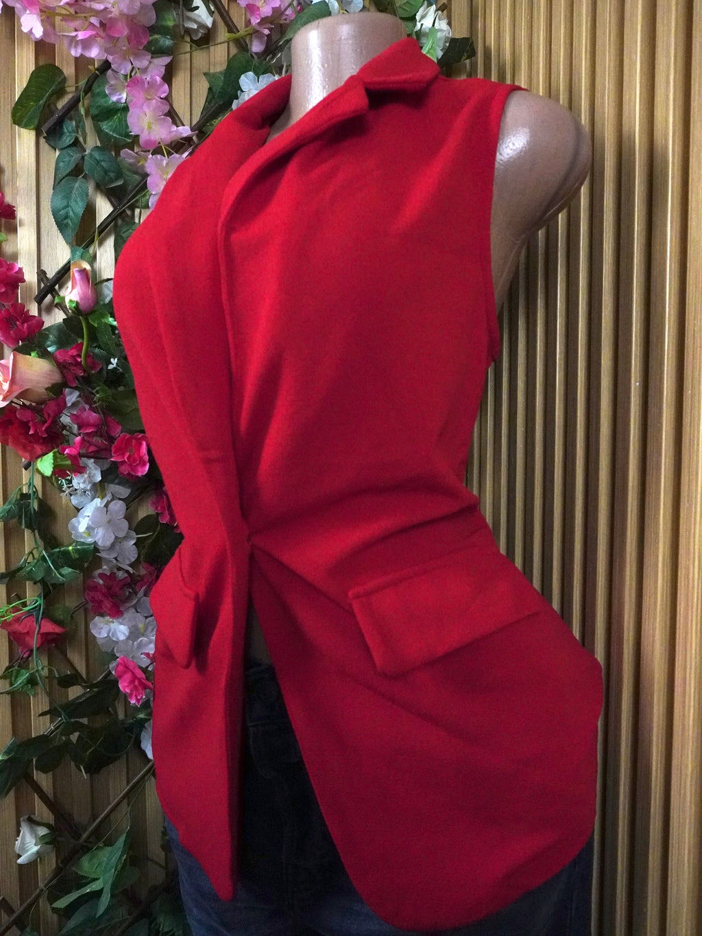 Veste blazer pour femme couleur rouge one boutons-S
