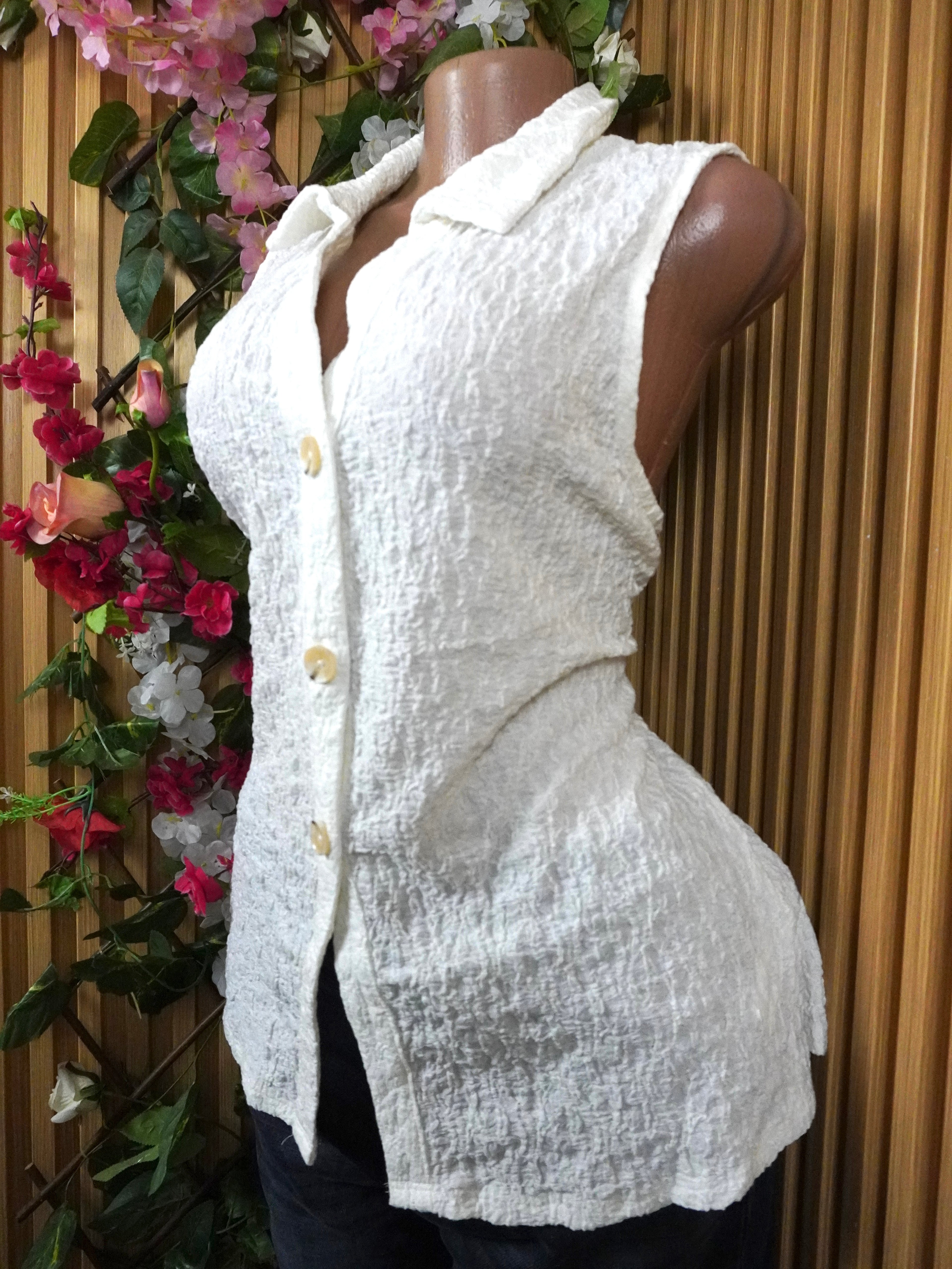 Veste blazer pour couleur blanche sans manches-L