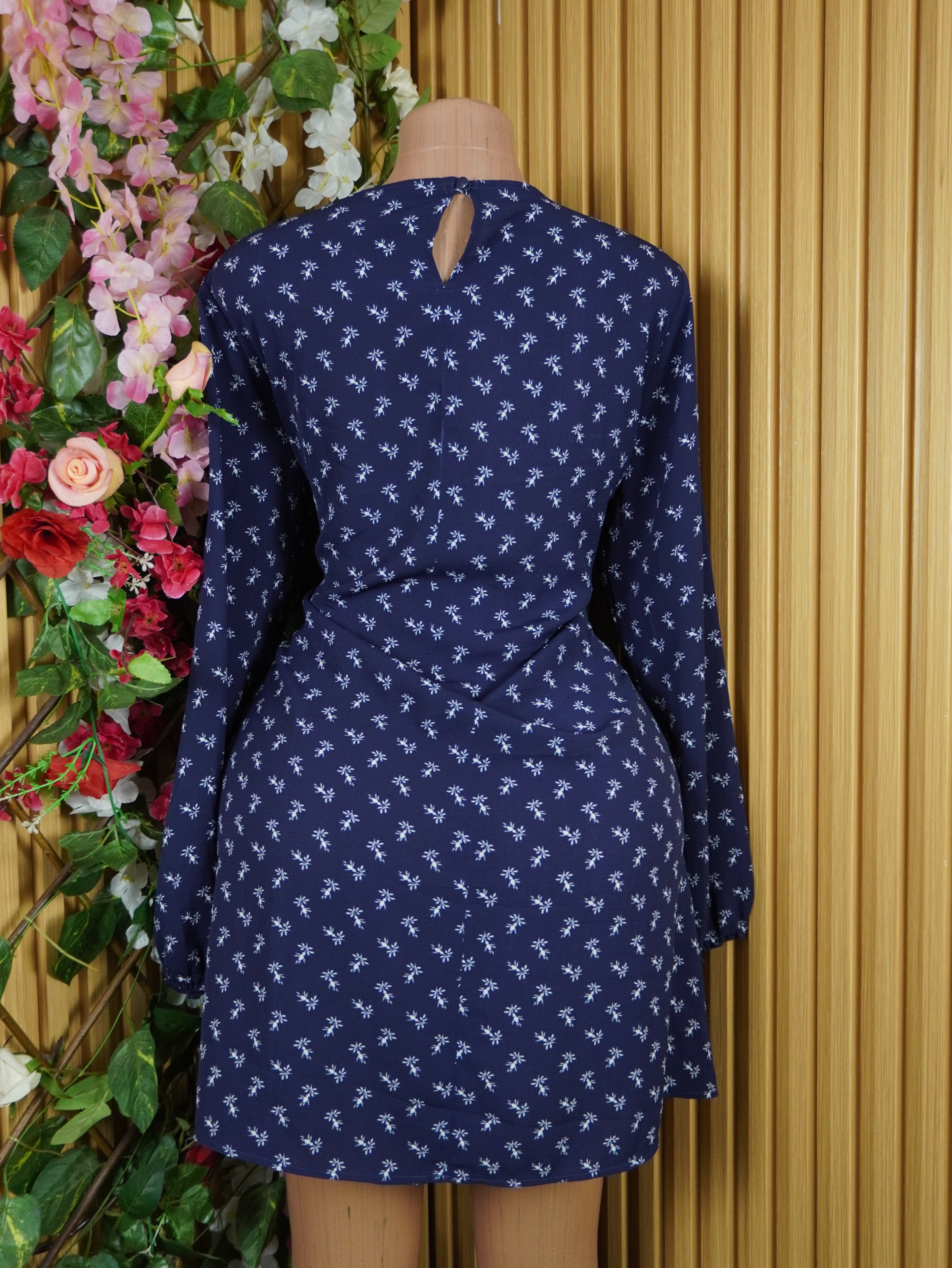 Robe évasée manches longues décolletéé-XL