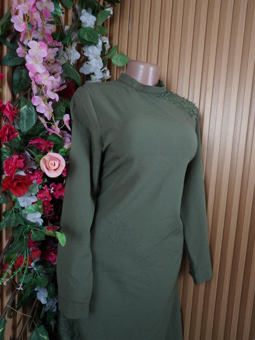 Robe  évasée stylée manches longues-XL