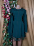 Robe évasée manches longues décolletée-XL
