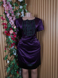 Robe droite manches courtes décolletée-M
