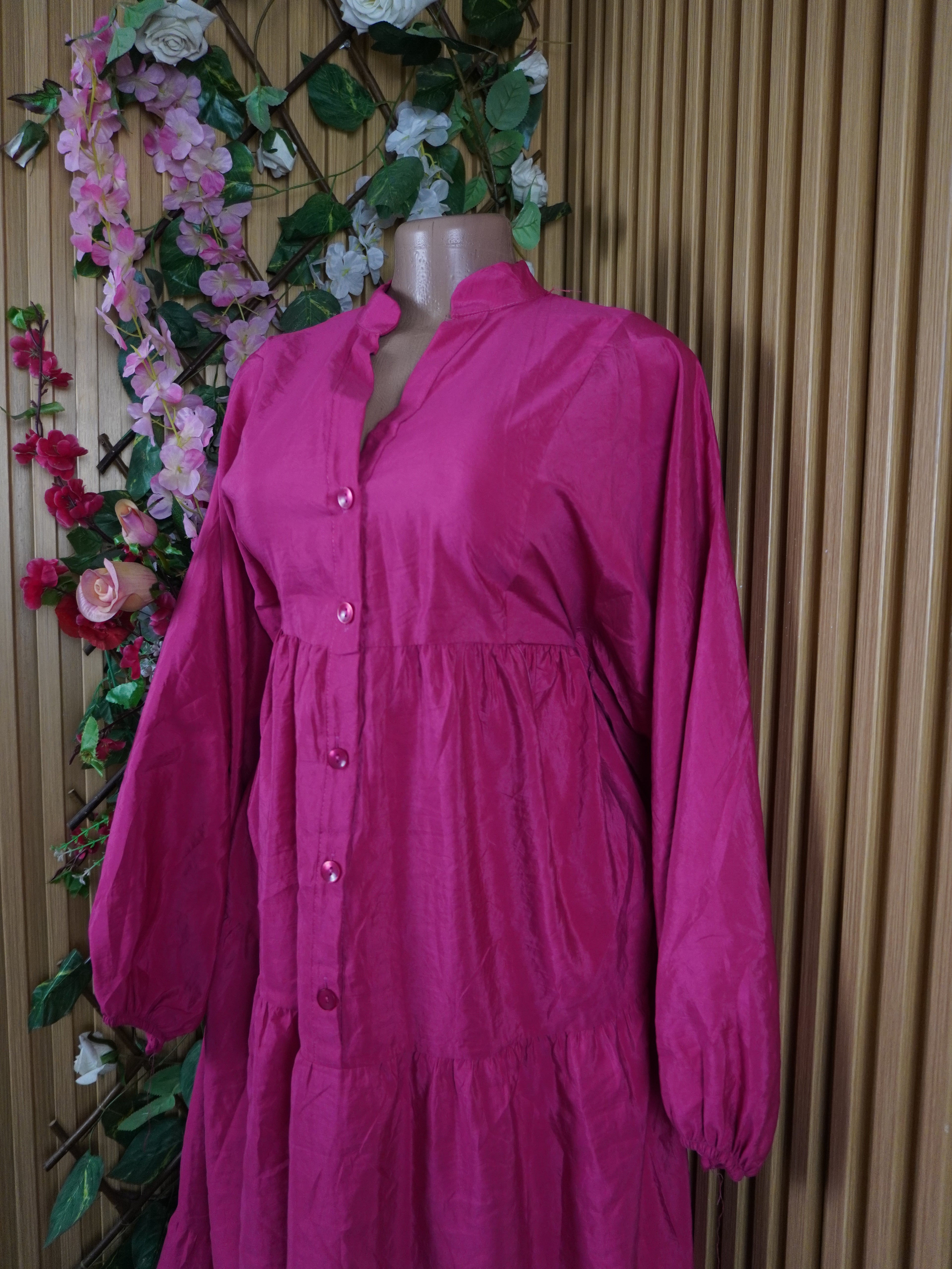 Robe évasée manches longues décolletée-XXXL