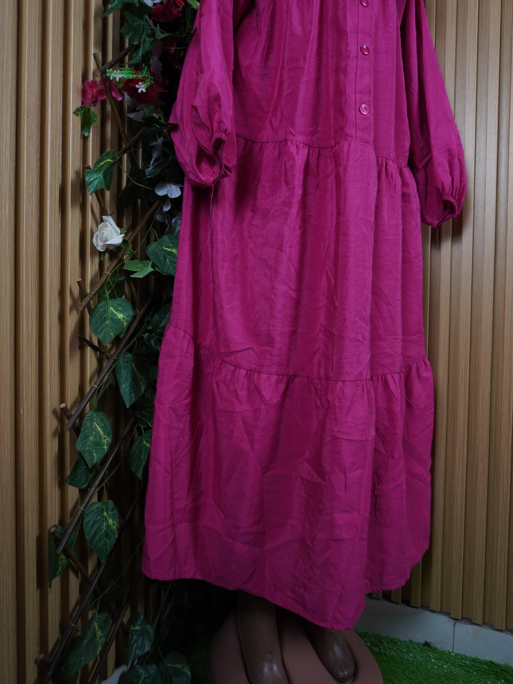 Robe évasée manches longues décolletée-XXXL