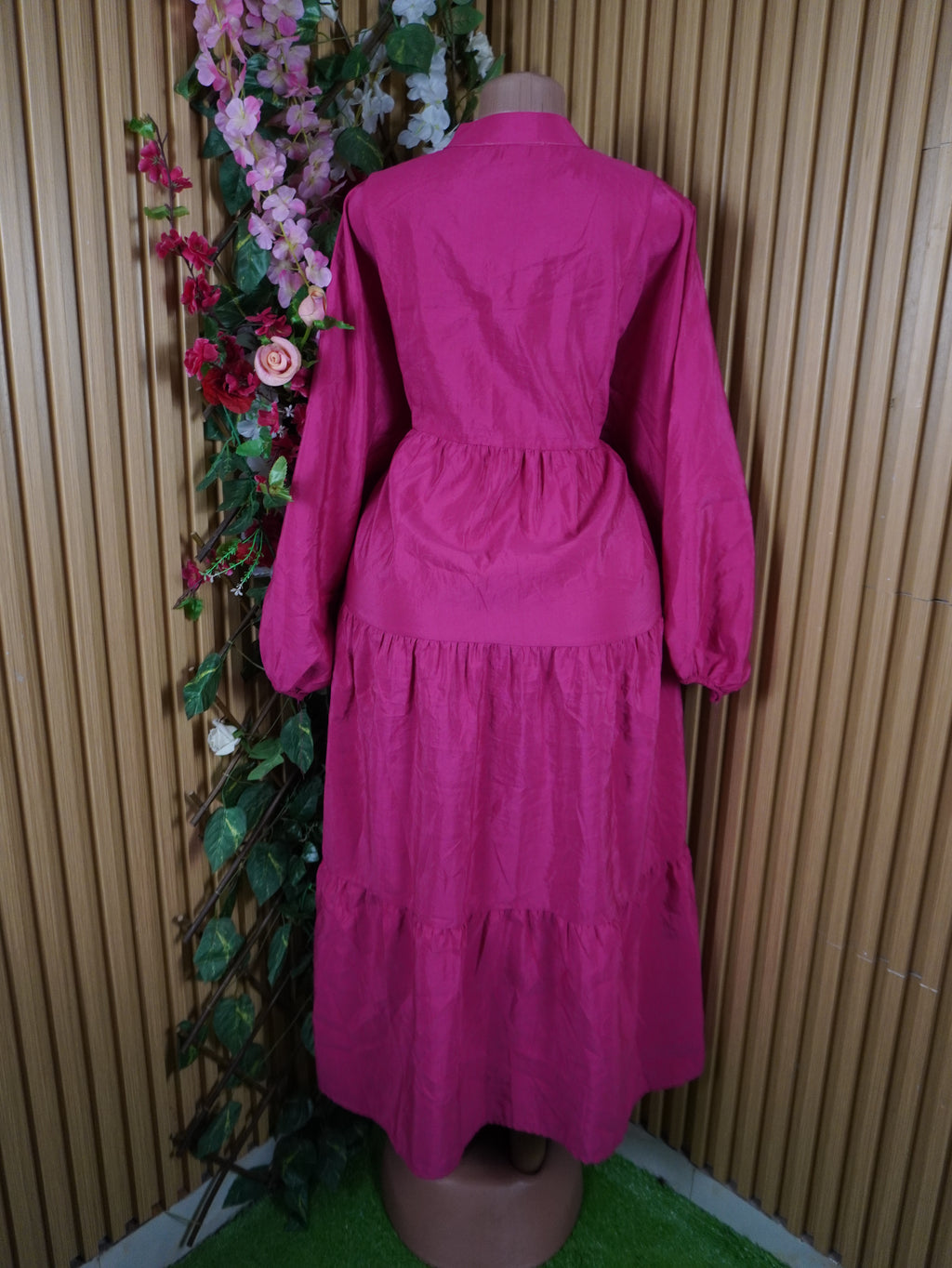 Robe évasée manches longues décolletée-XXXL