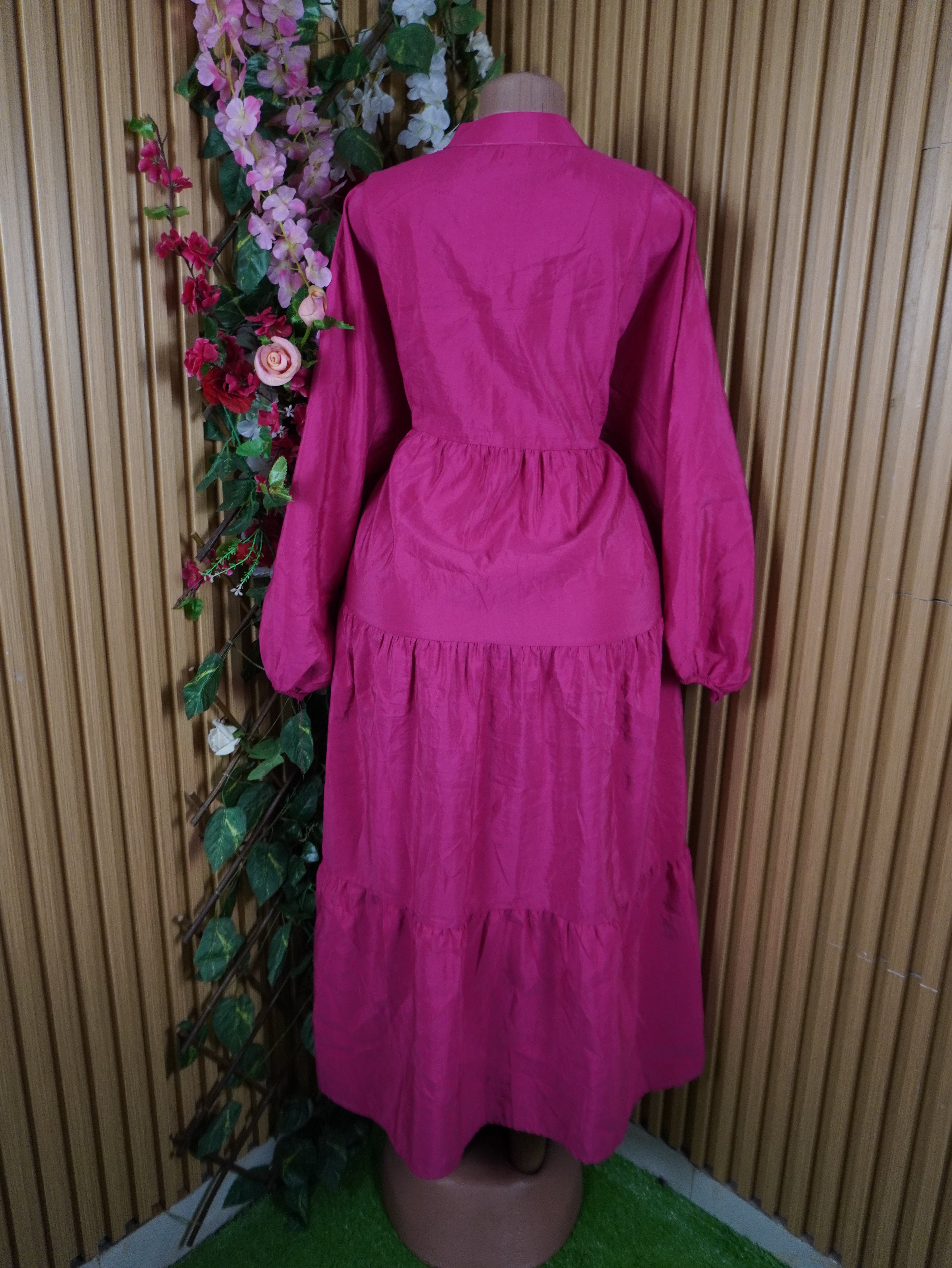 Robe évasée manches longues décolletée-XXXL
