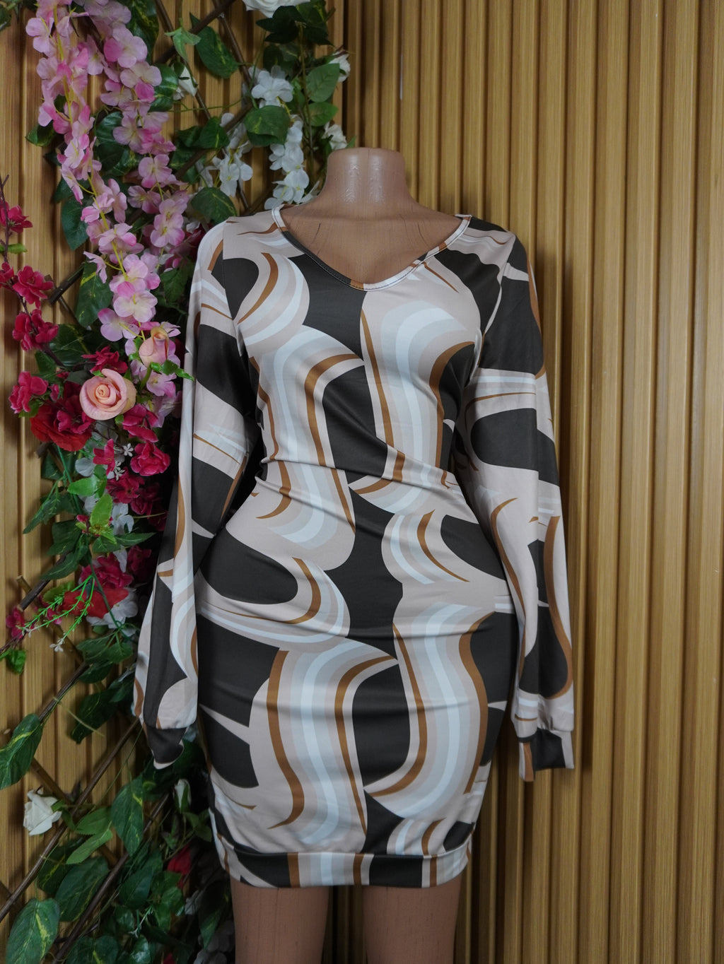 Robe moulante manches longuesdécolletée-M