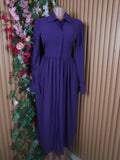 Robe évasée longue manches longues col chemise-S