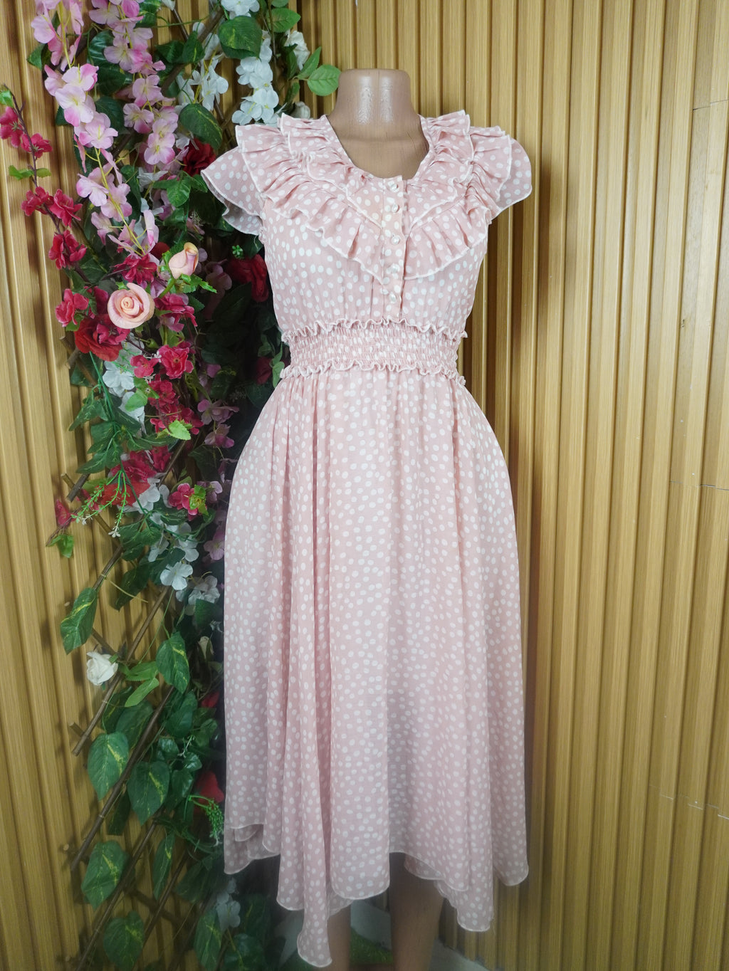 Robe évasée longue sans manches imprimée fleurie-M (Copie)
