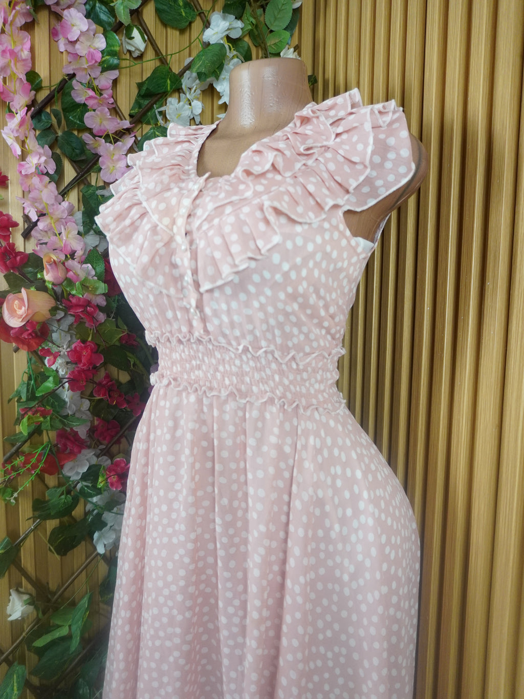 Robe évasée longue sans manches imprimée fleurie-M (Copie)