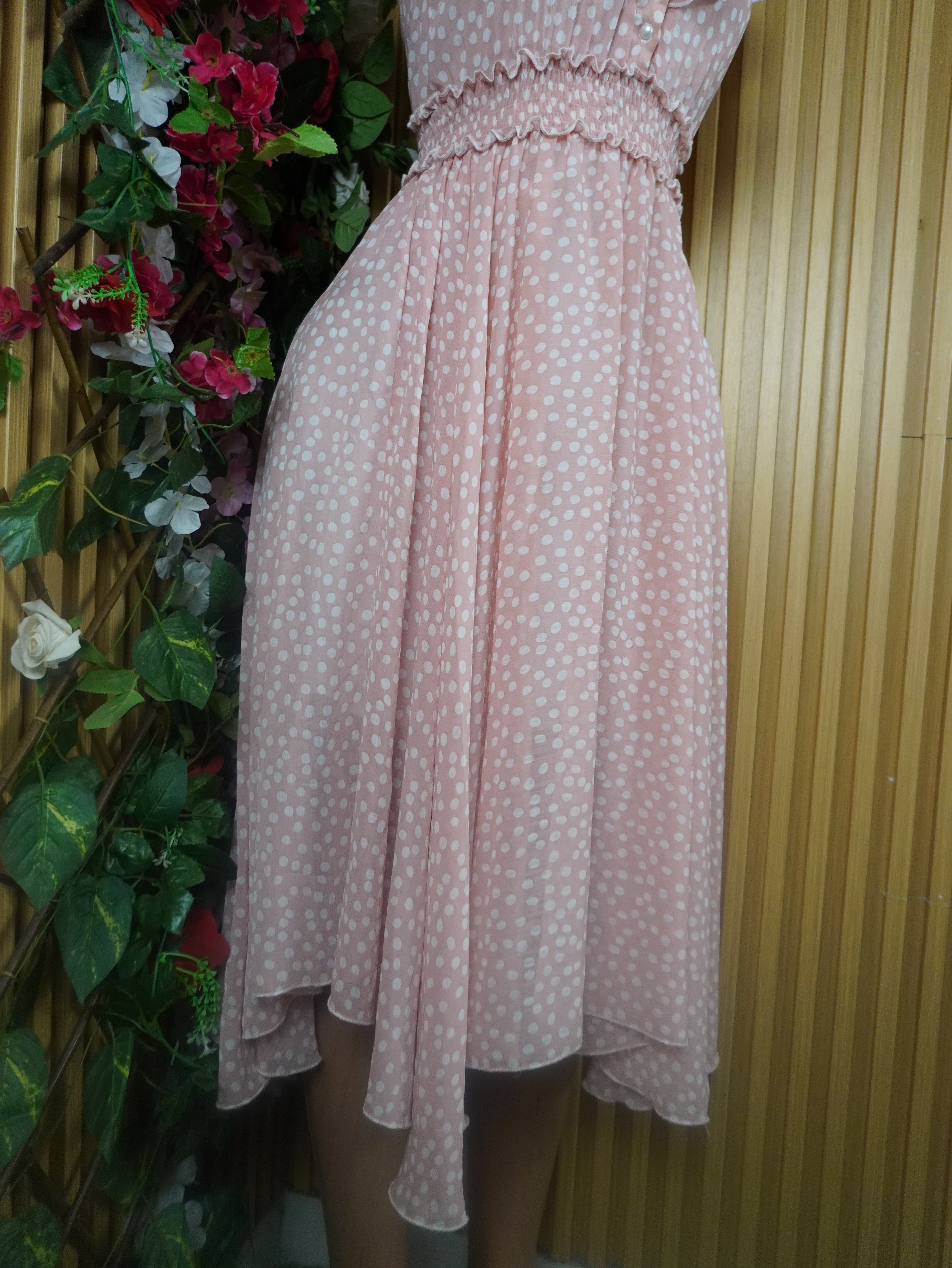 Robe évasée longue sans manches imprimée fleurie-M (Copie)