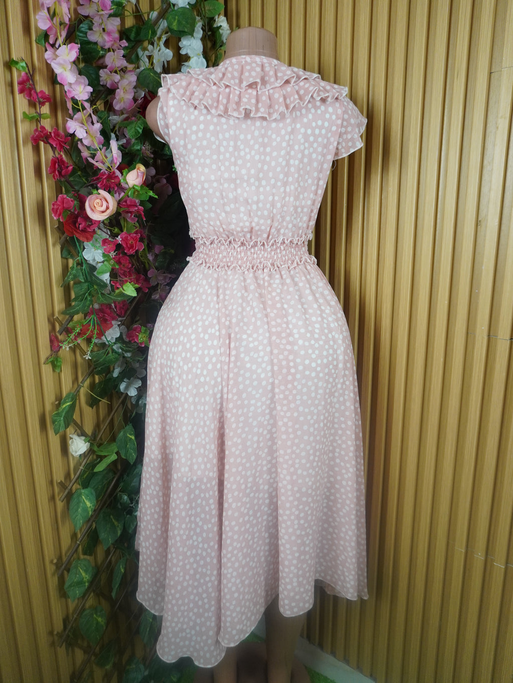 Robe évasée longue sans manches imprimée fleurie-M (Copie)