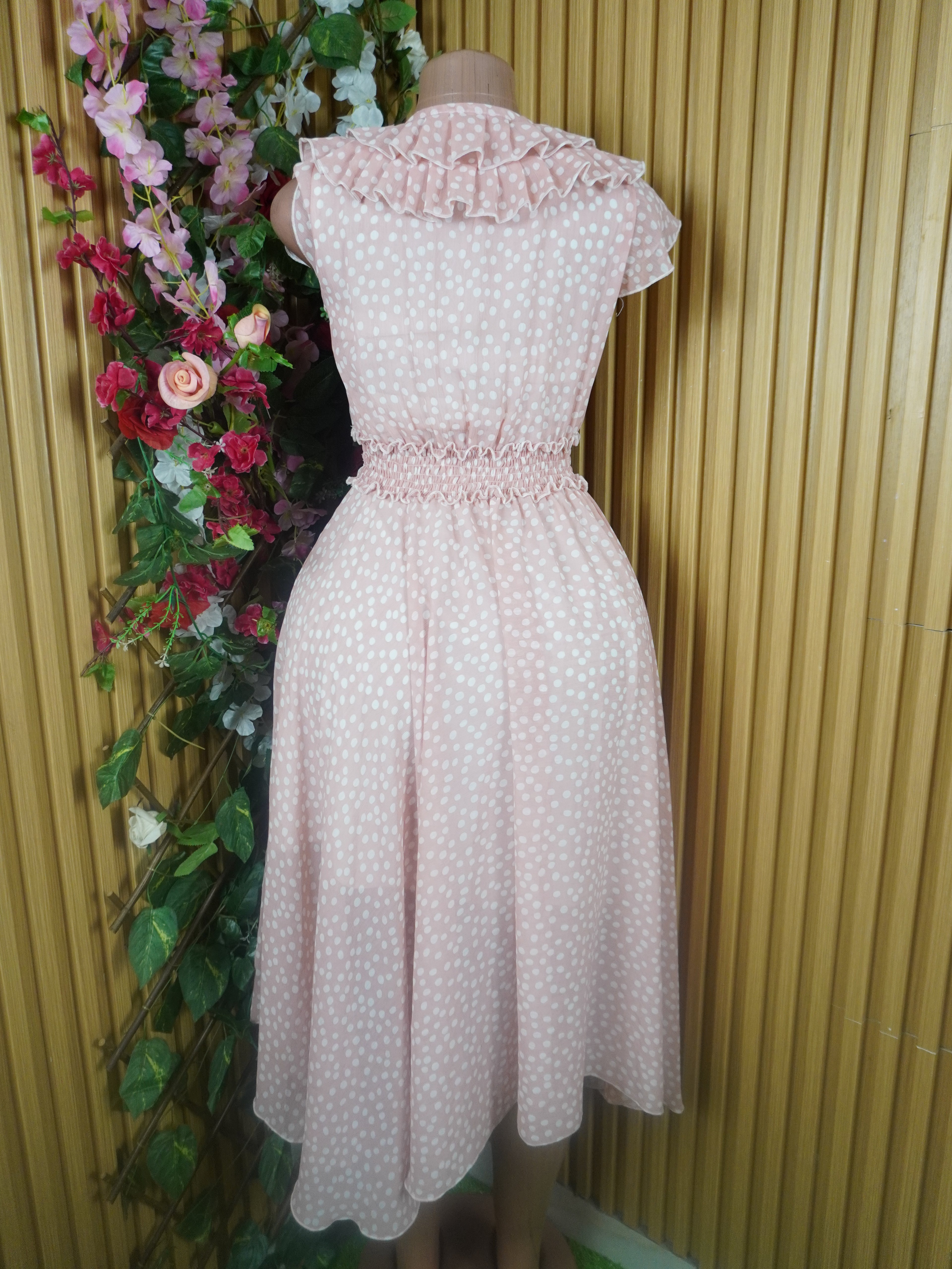 Robe évasée longue sans manches imprimée fleurie-M (Copie)