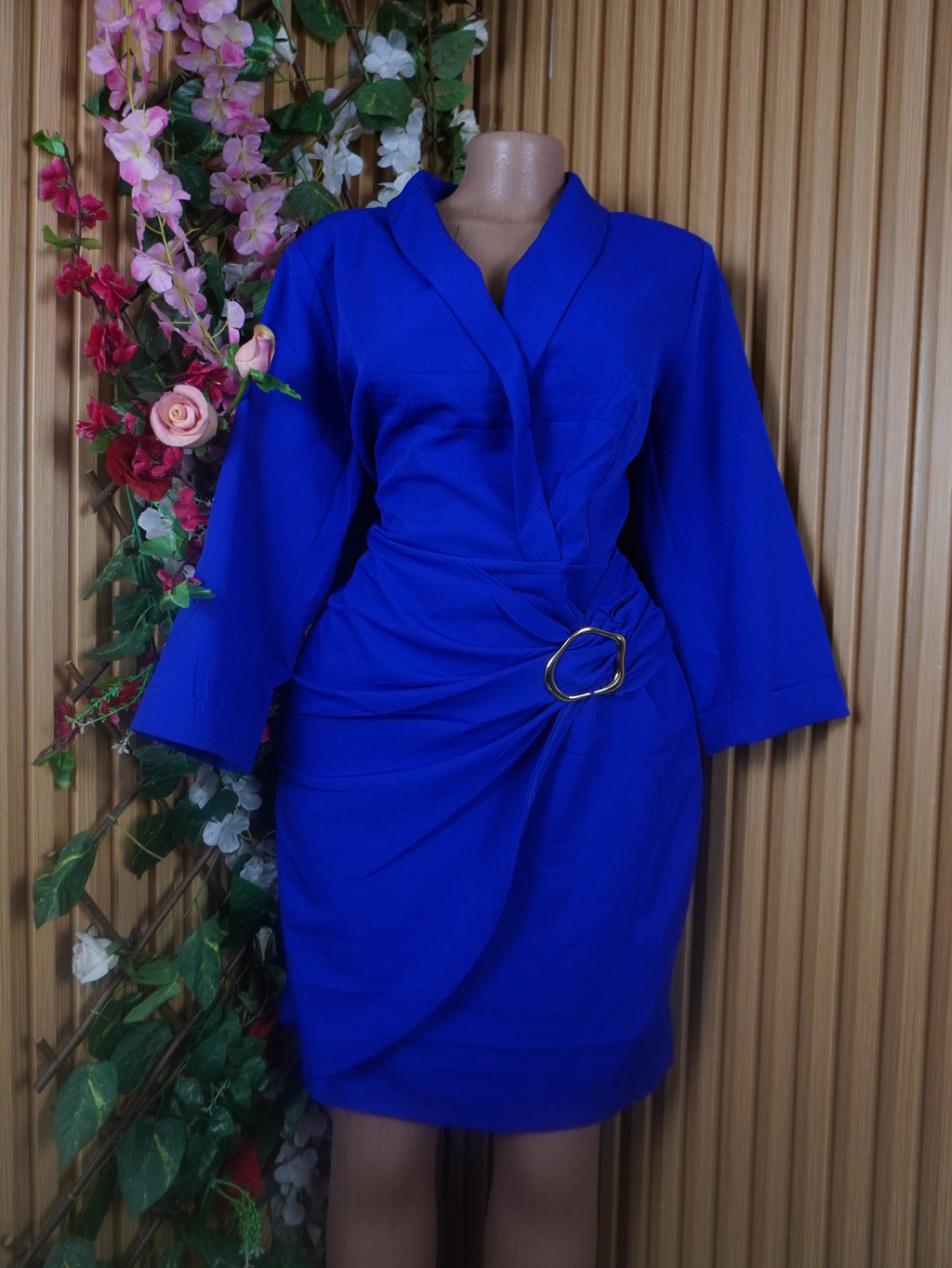 Robe évasée stylée manches longues décolletée-XL