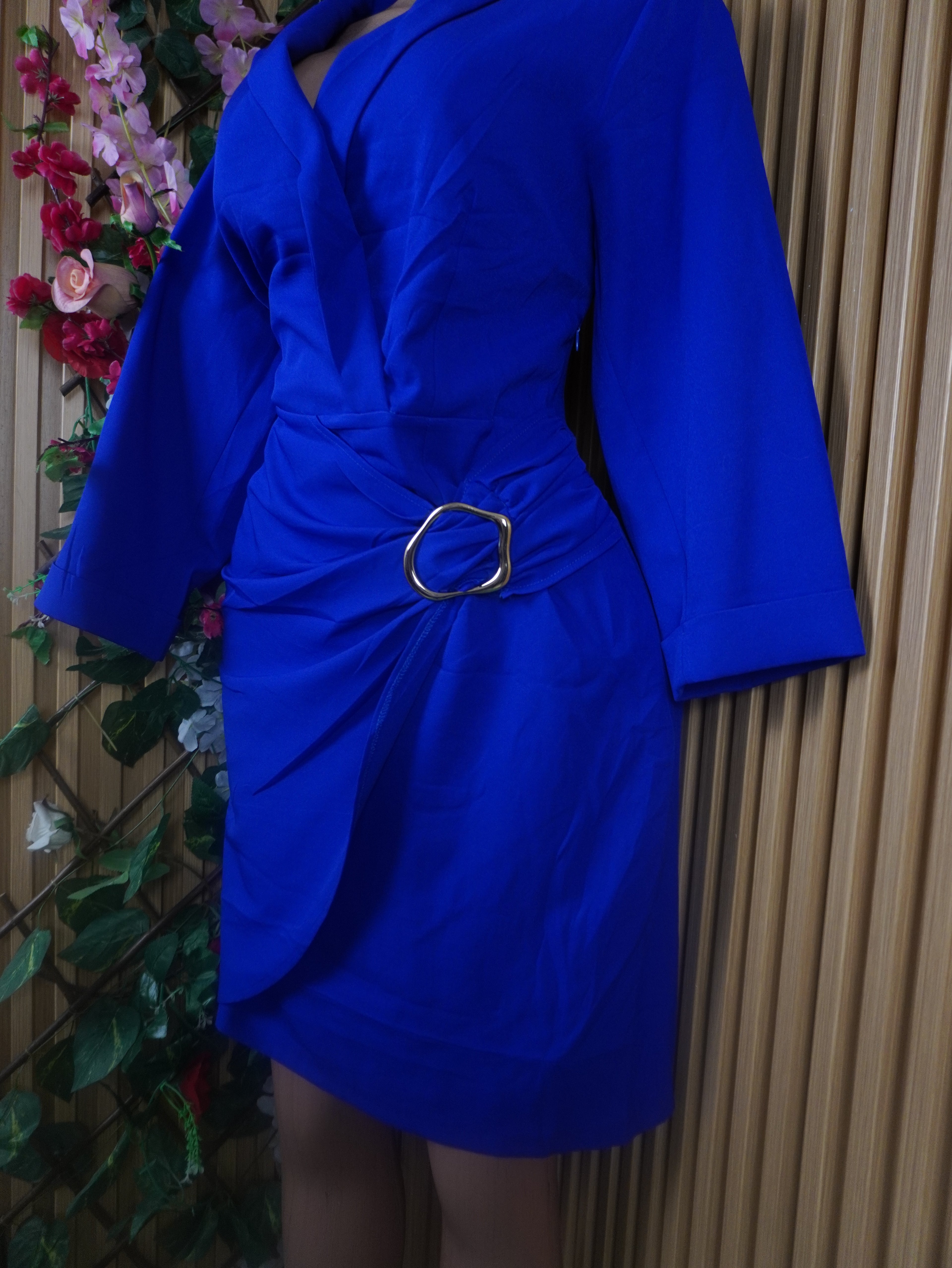 Robe évasée stylée manches longues décolletée-XL