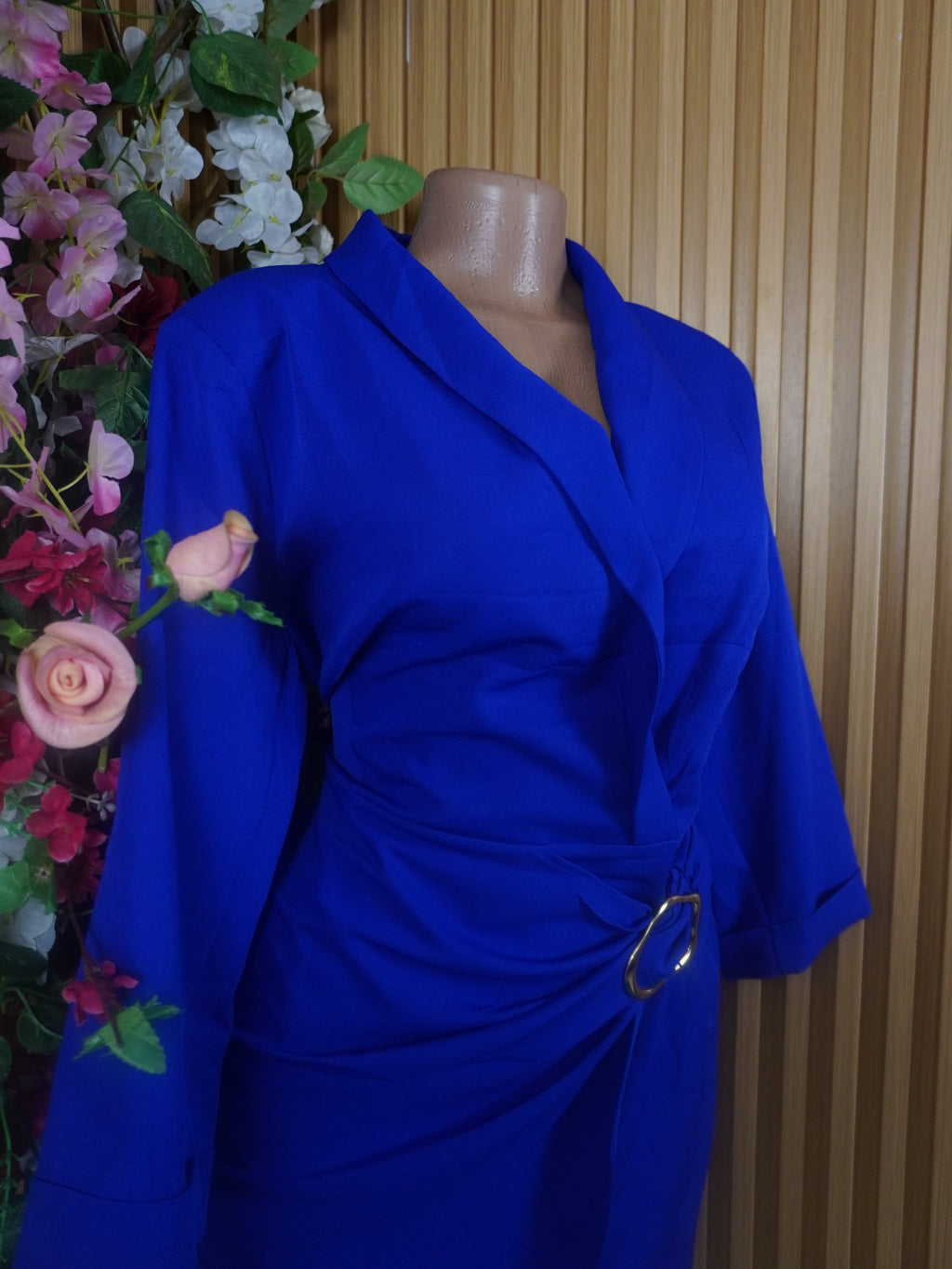 Robe évasée stylée manches longues décolletée-XL
