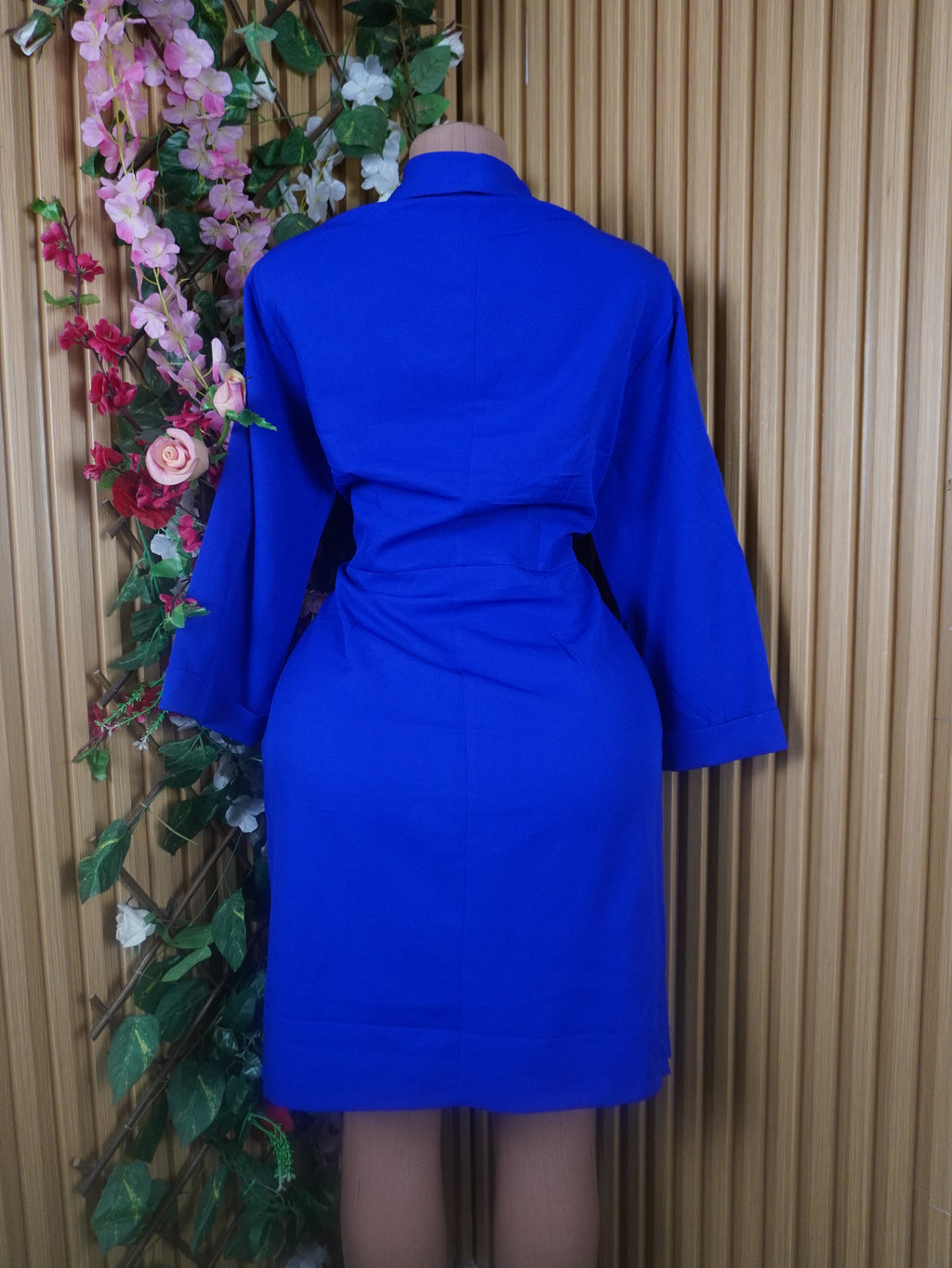 Robe évasée stylée manches longues décolletée-XL