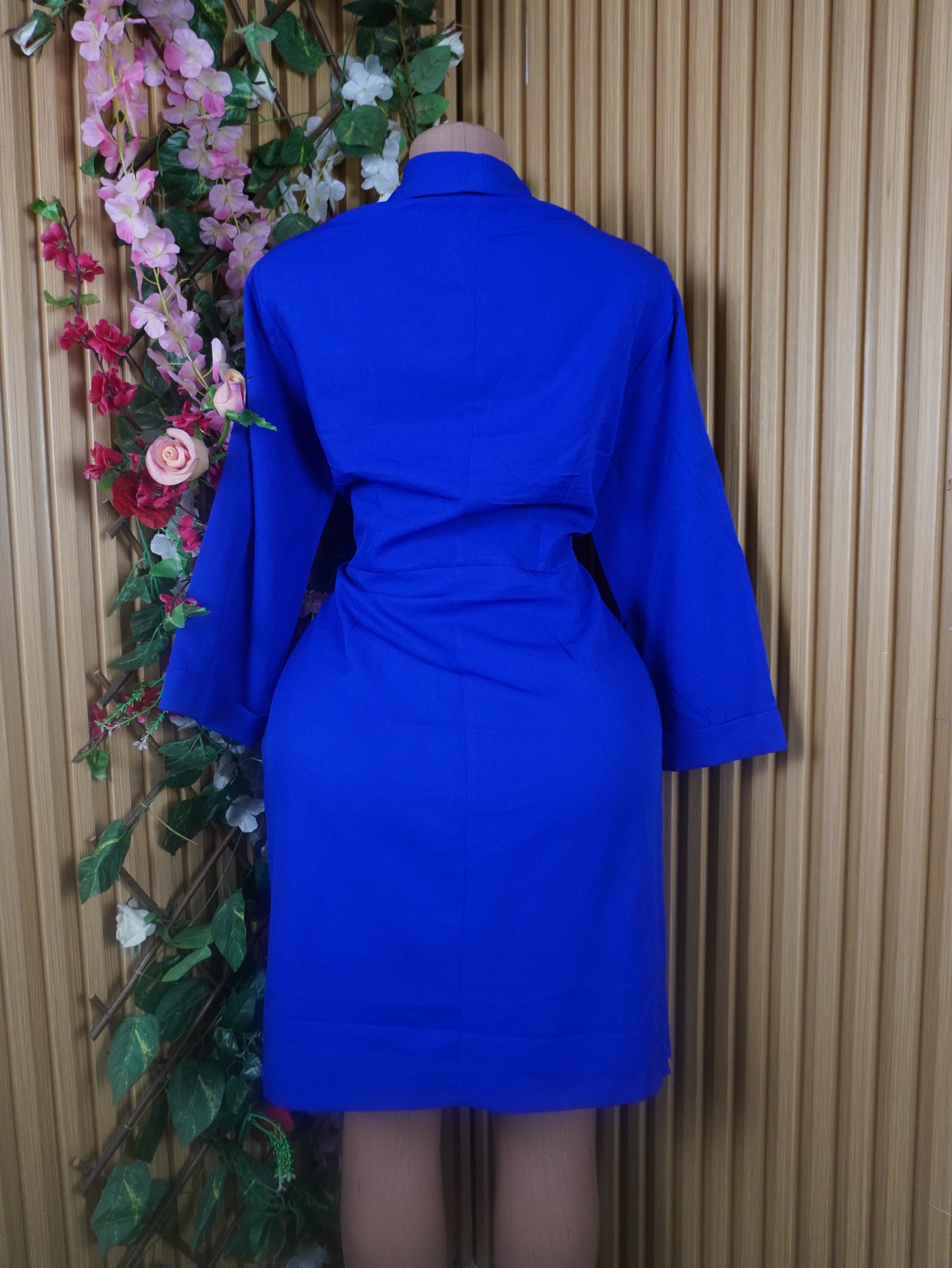 Robe évasée stylée manches longues décolletée-XL