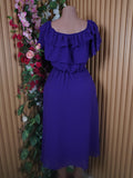 Robe évasée mi-longue manches courtes-M