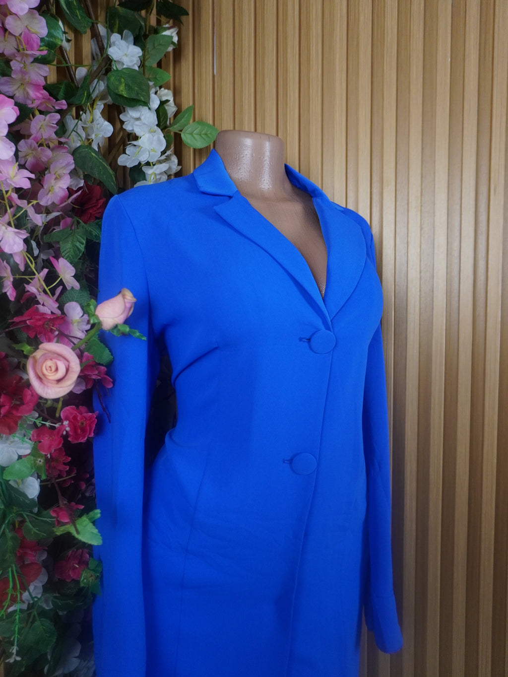 Robe évasée manches longues col chemise-L