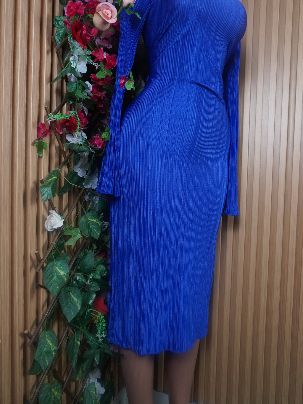 Robe moulante mi-longue manches longues-S