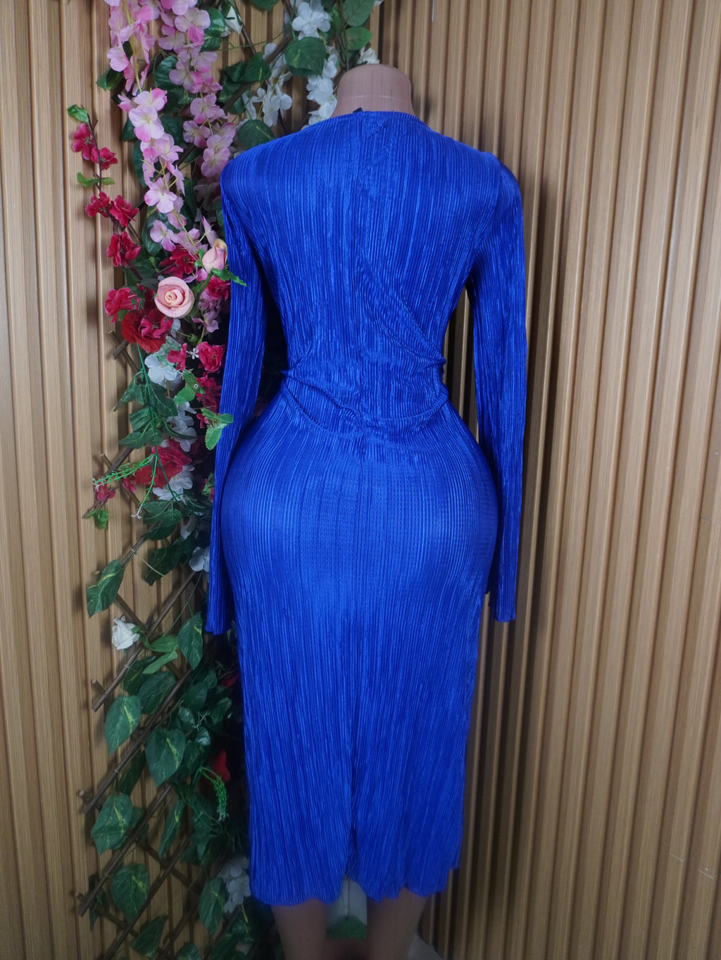Robe moulante mi-longue manches longues-S