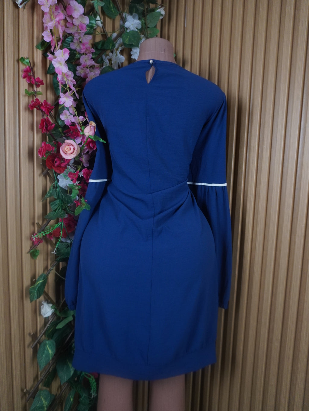 Robe évasée manches longue décolletée-XXL