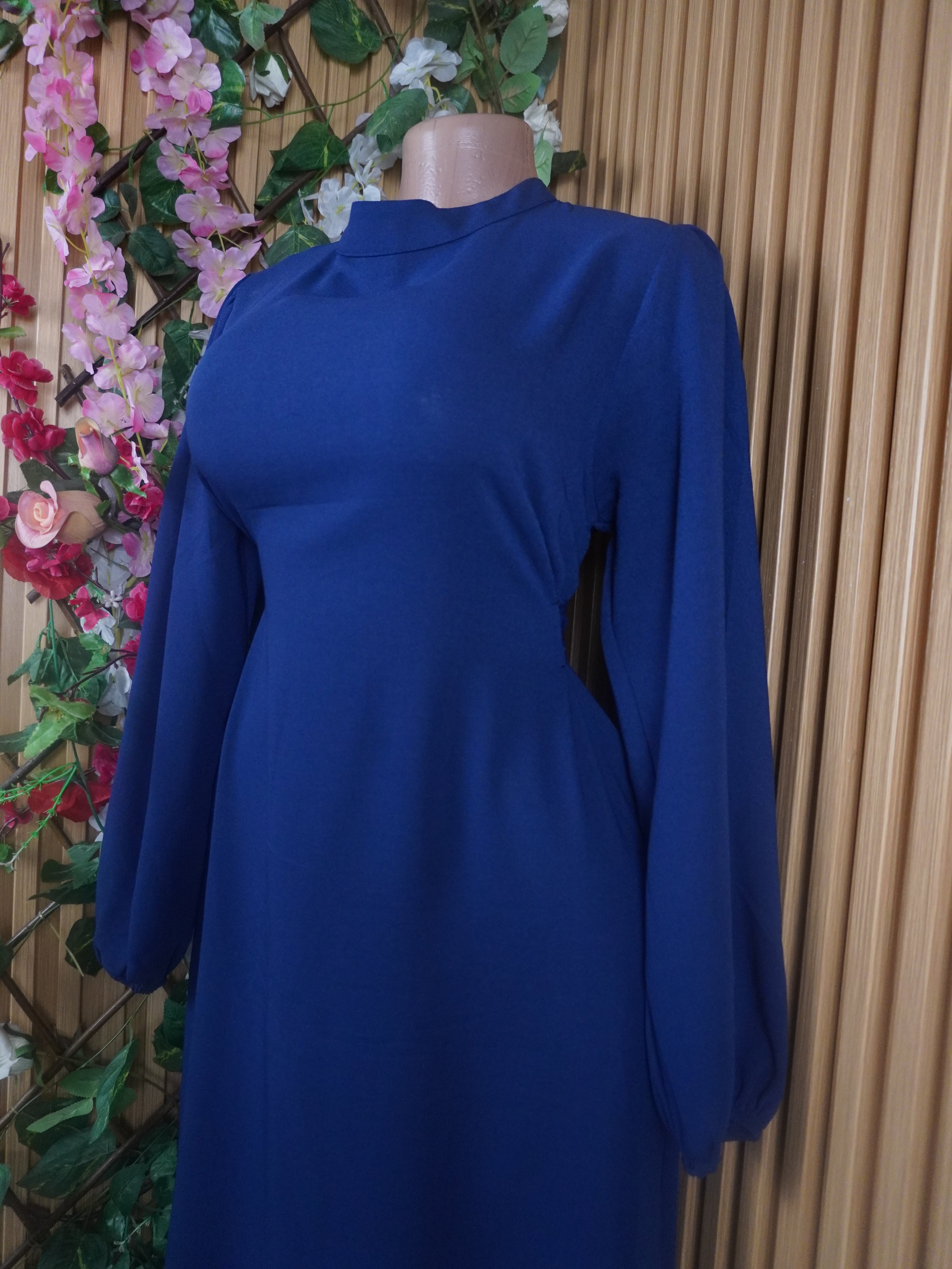 Robe évasée longue manches longues-S