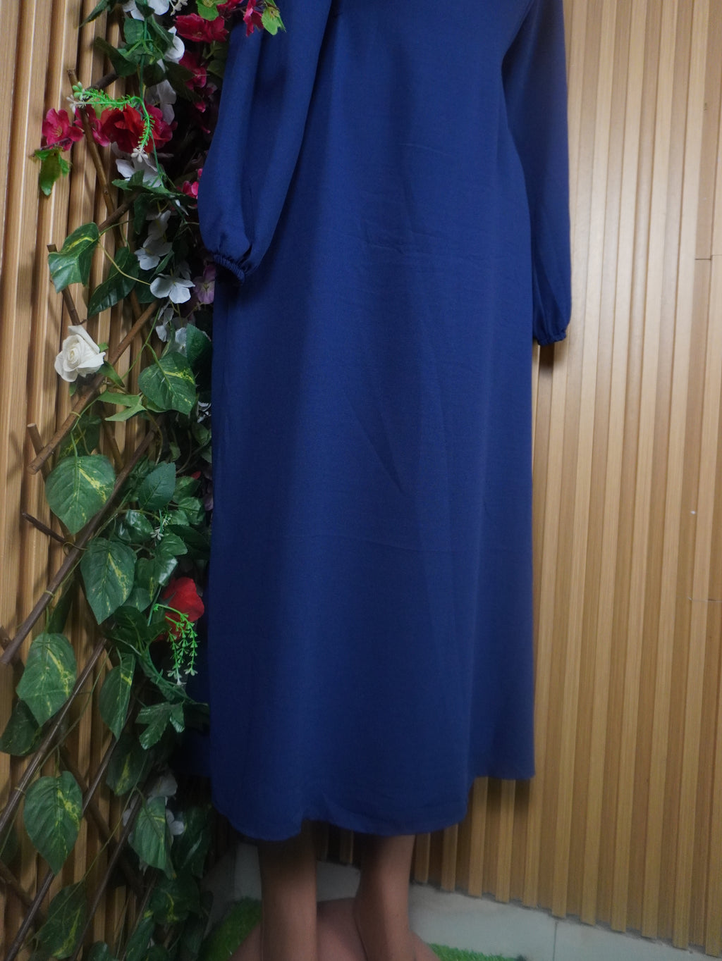 Robe évasée longue manches longues-S