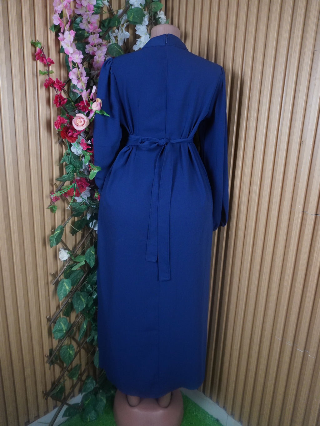 Robe évasée longue manches longues-S