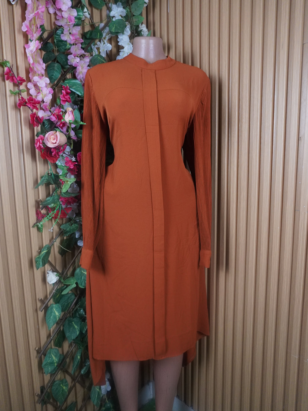 Robe évasée mi-longue manches longues-XXL