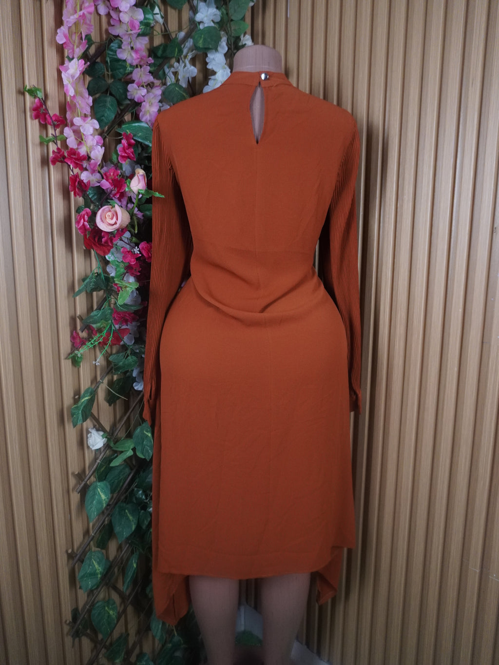 Robe évasée mi-longue manches longues-XXL