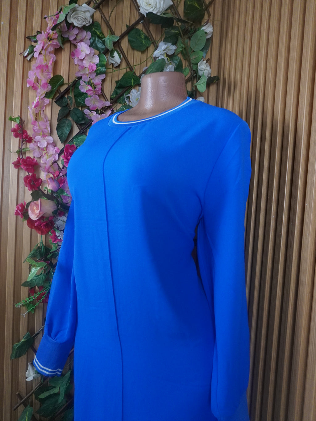 Robe évasée manches longues décolletée-XXL