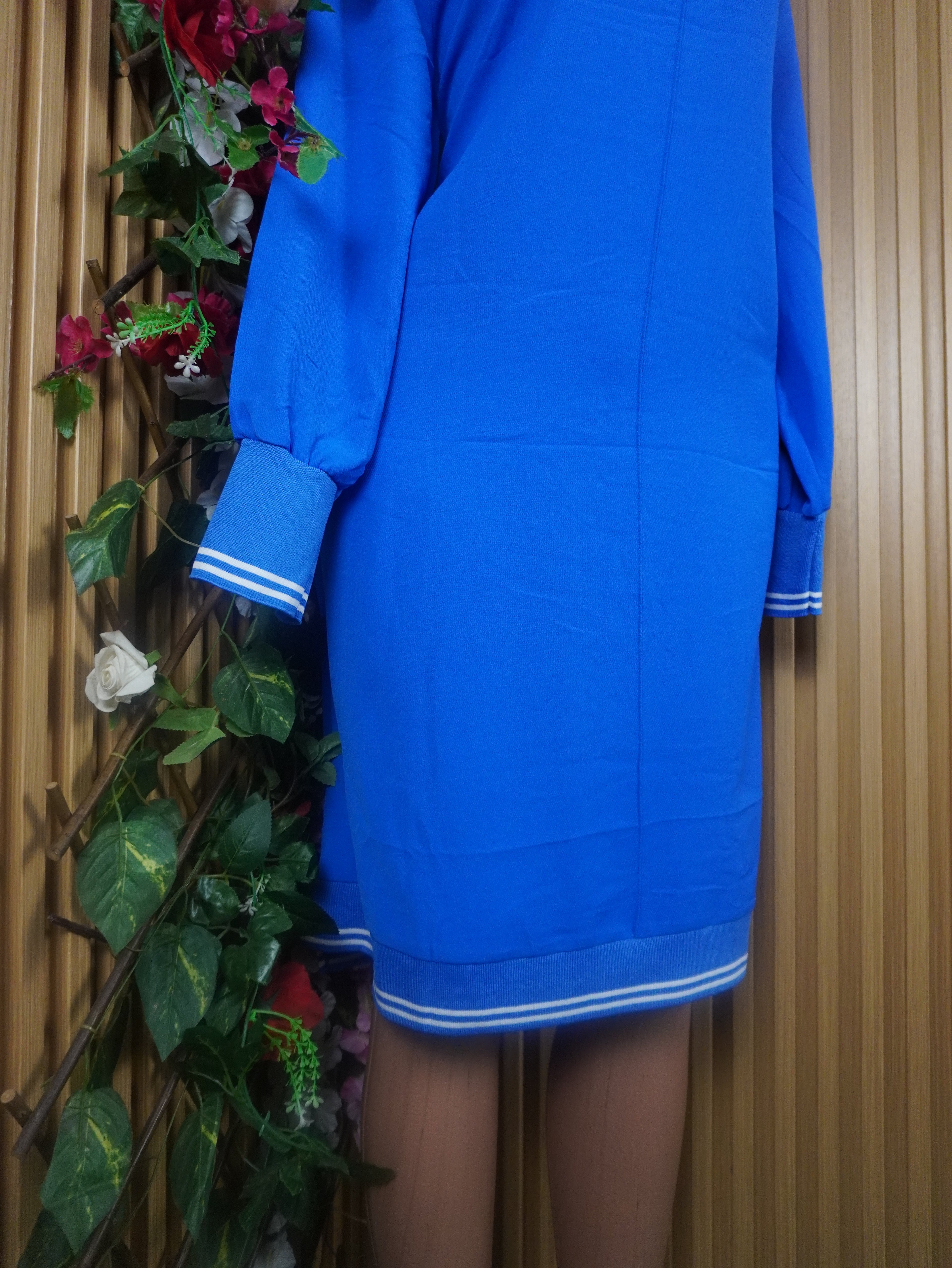 Robe évasée manches longues décolletée-XXL