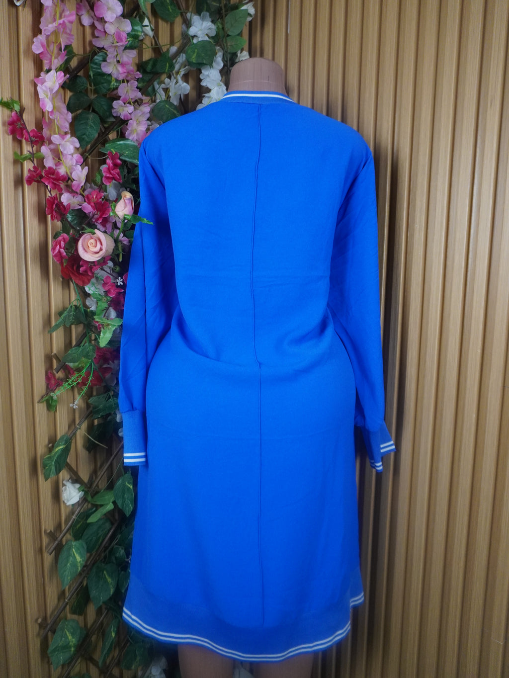 Robe évasée manches longues décolletée-XXL