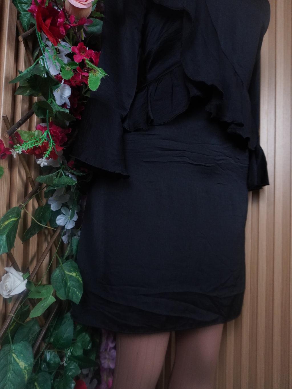 Robe évasée manches longues avec doublure-M