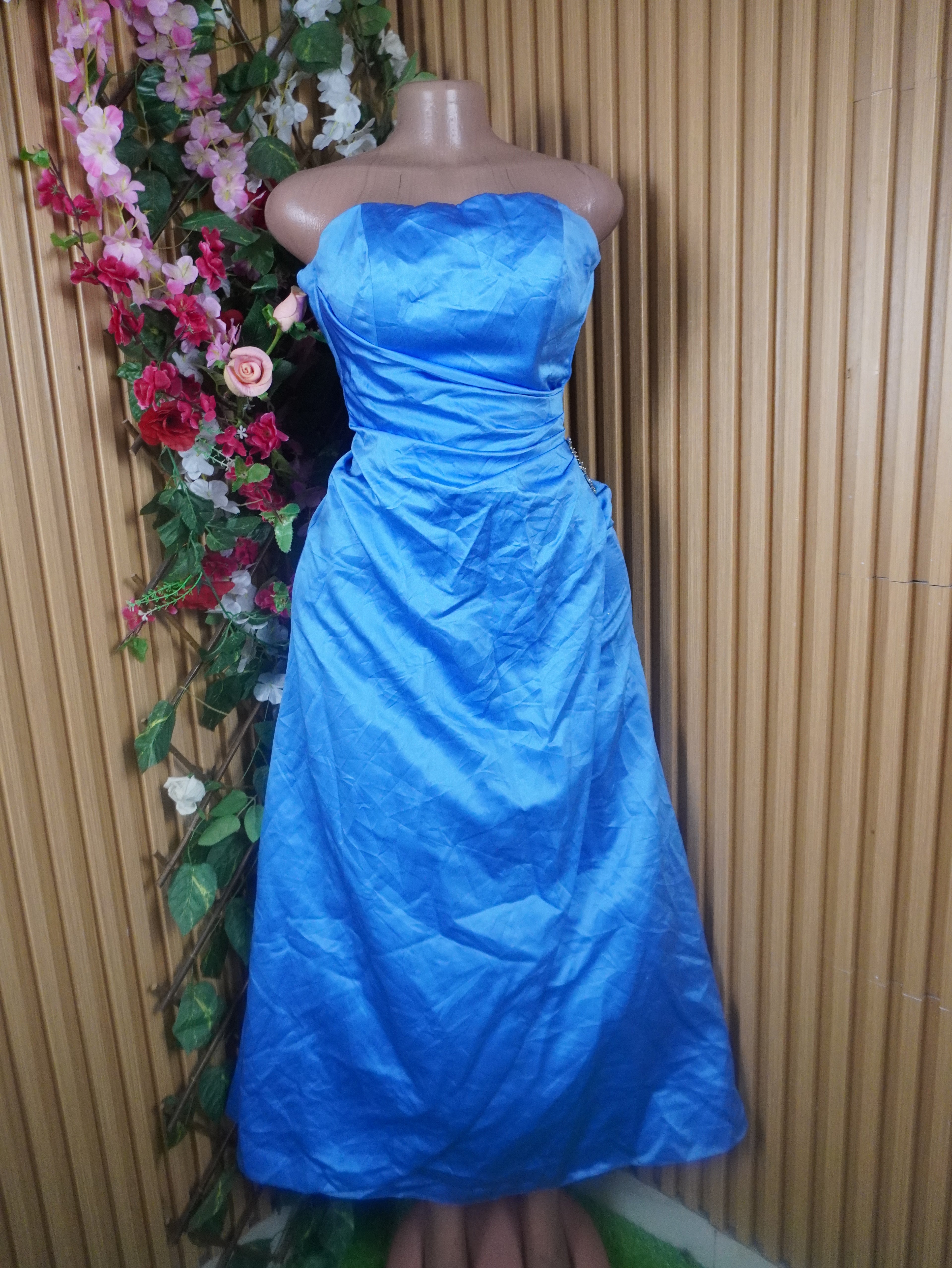 Robe évasée soirée longue sans manches bustier-S