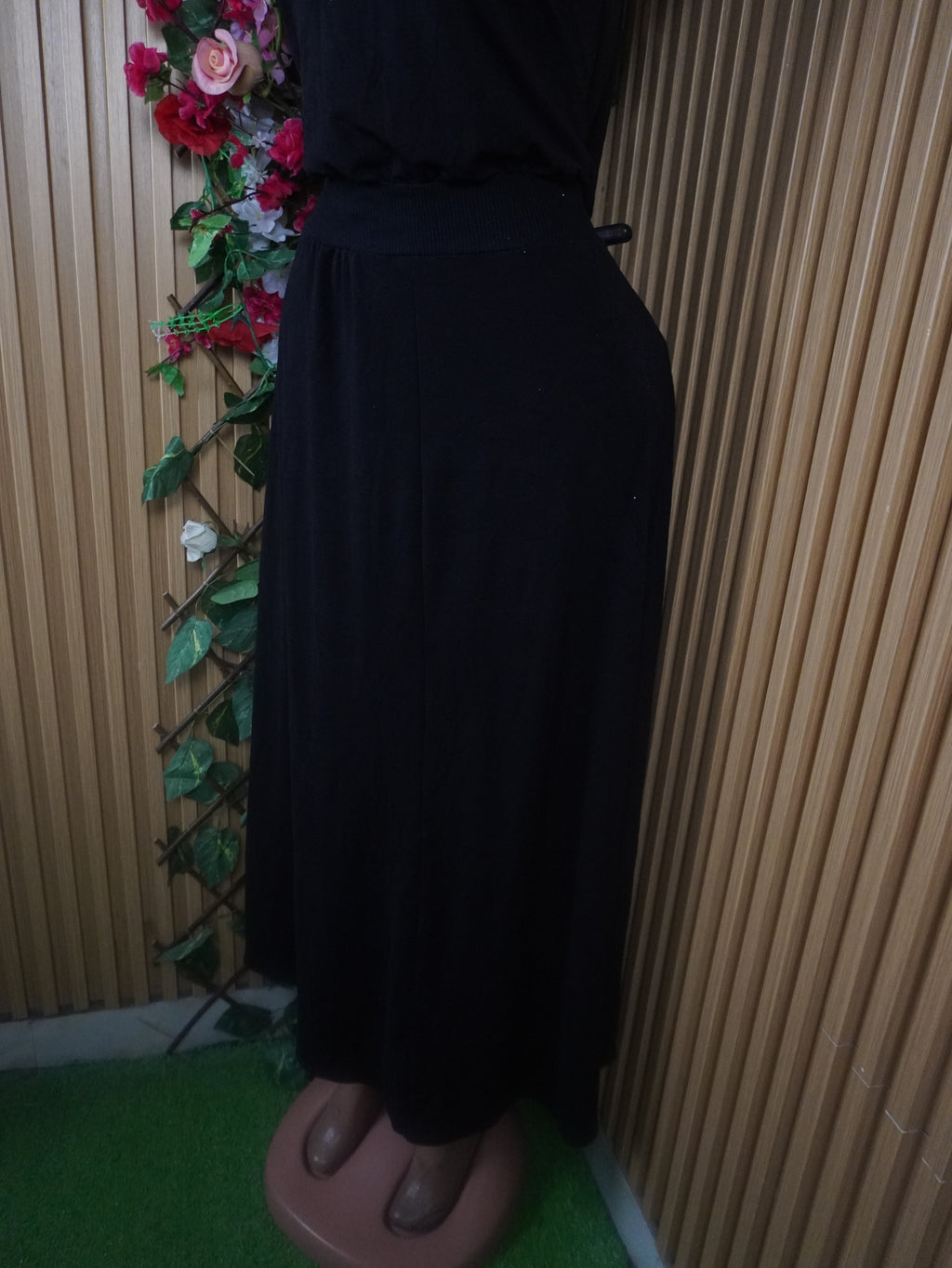 Robe évasée longue sans manches longues-XL