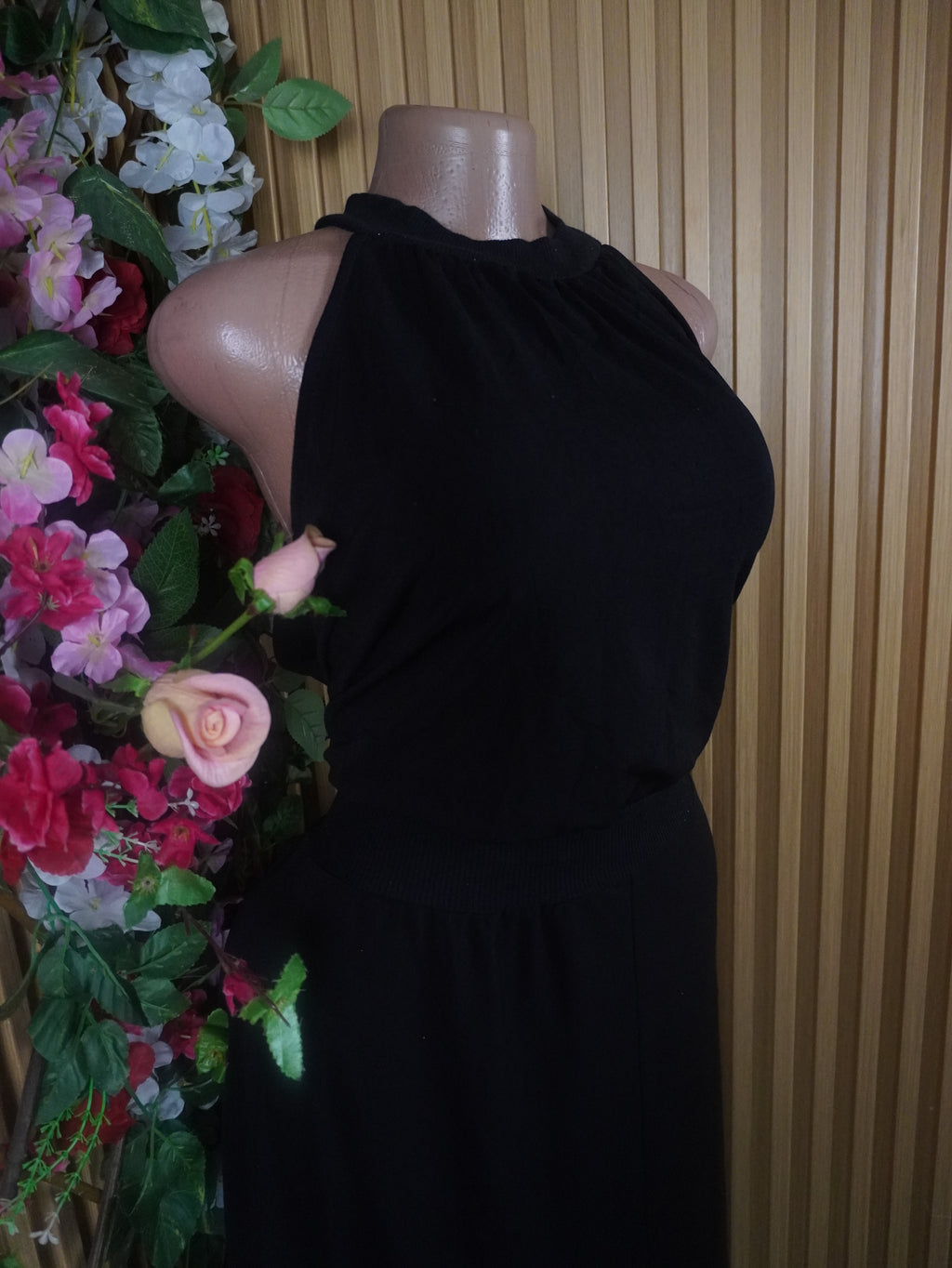Robe évasée longue sans manches longues-XL