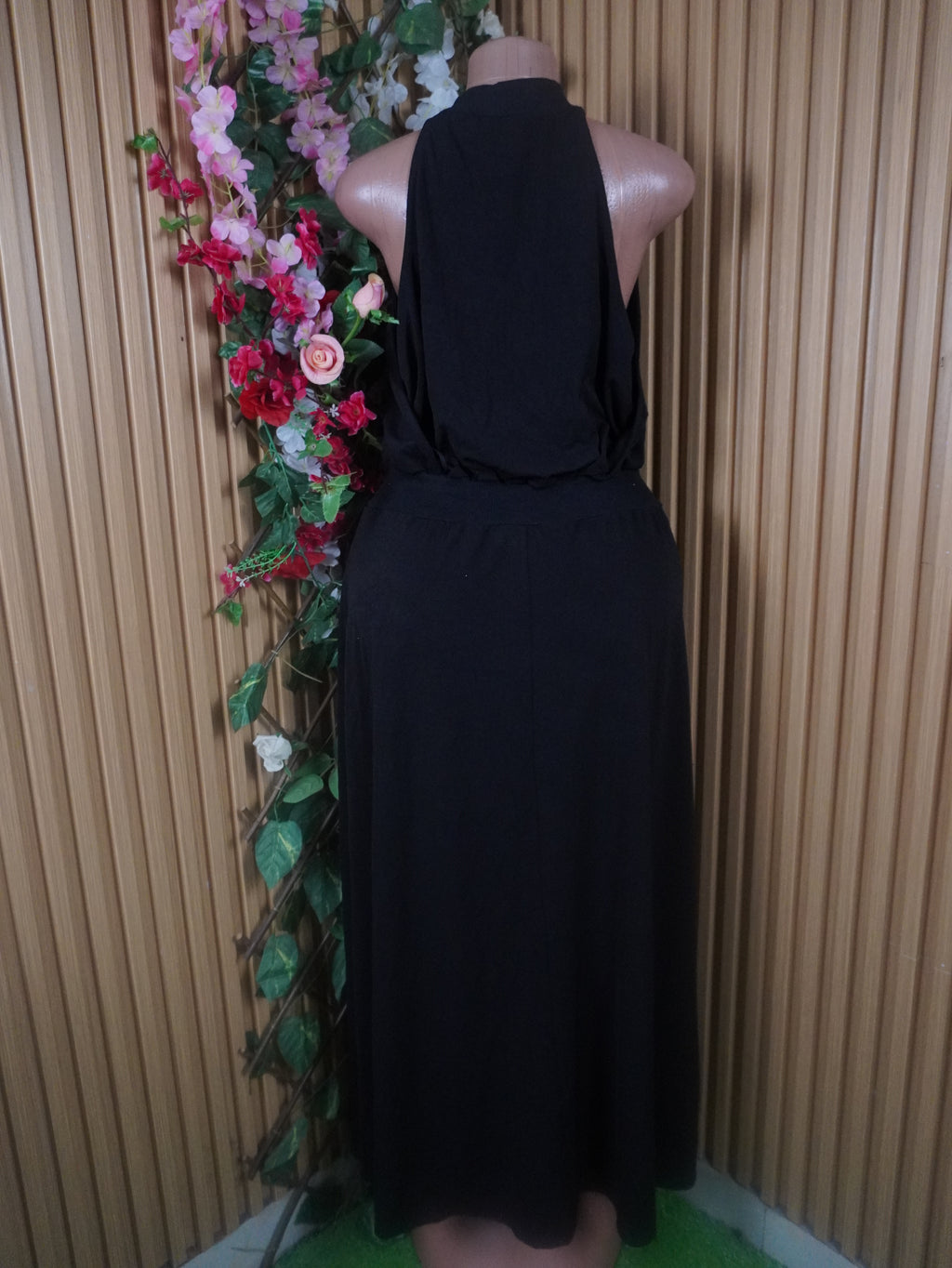 Robe évasée longue sans manches longues-XL