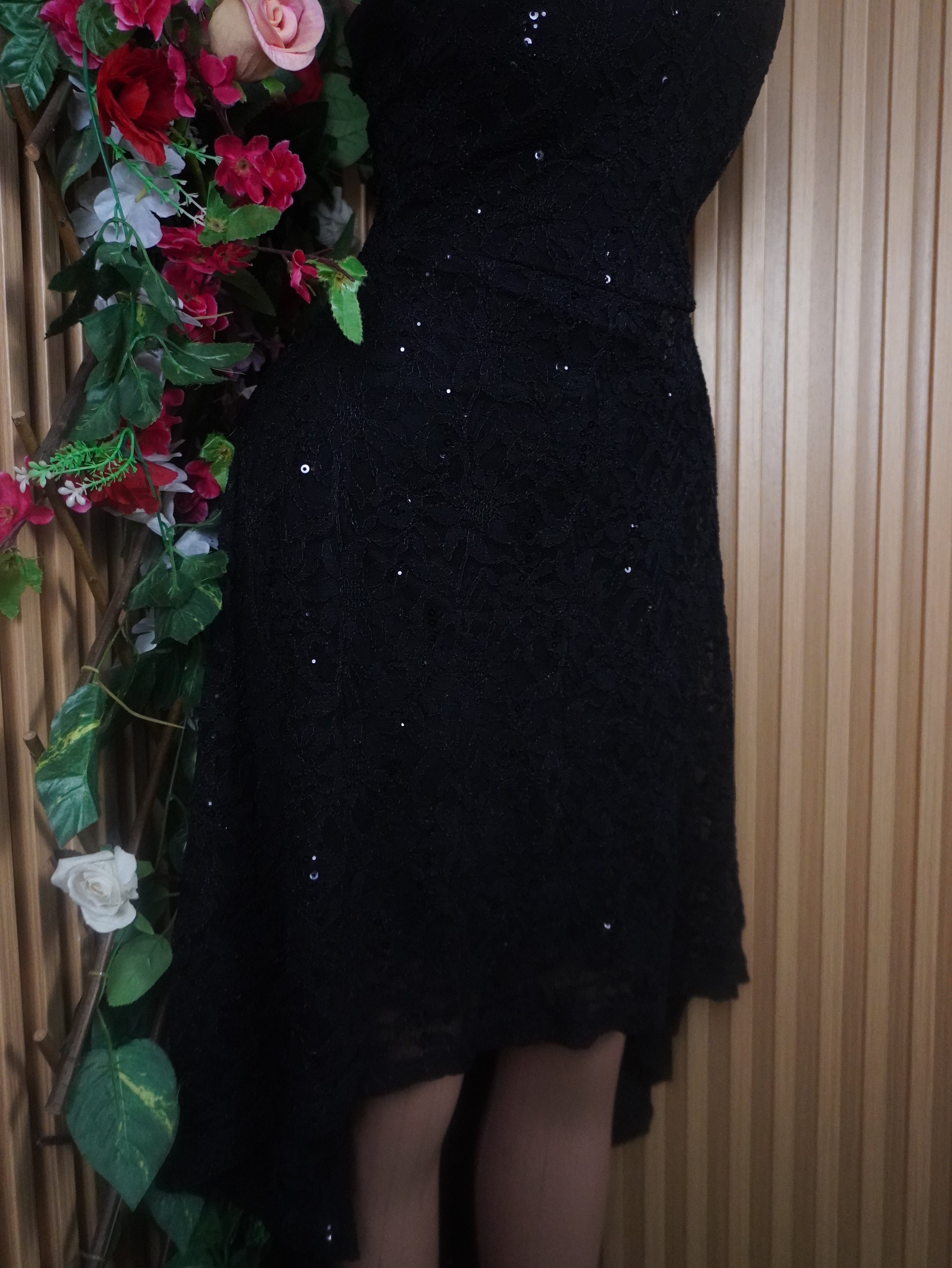 Robe évasée mi-longue sans manches dénudée-M