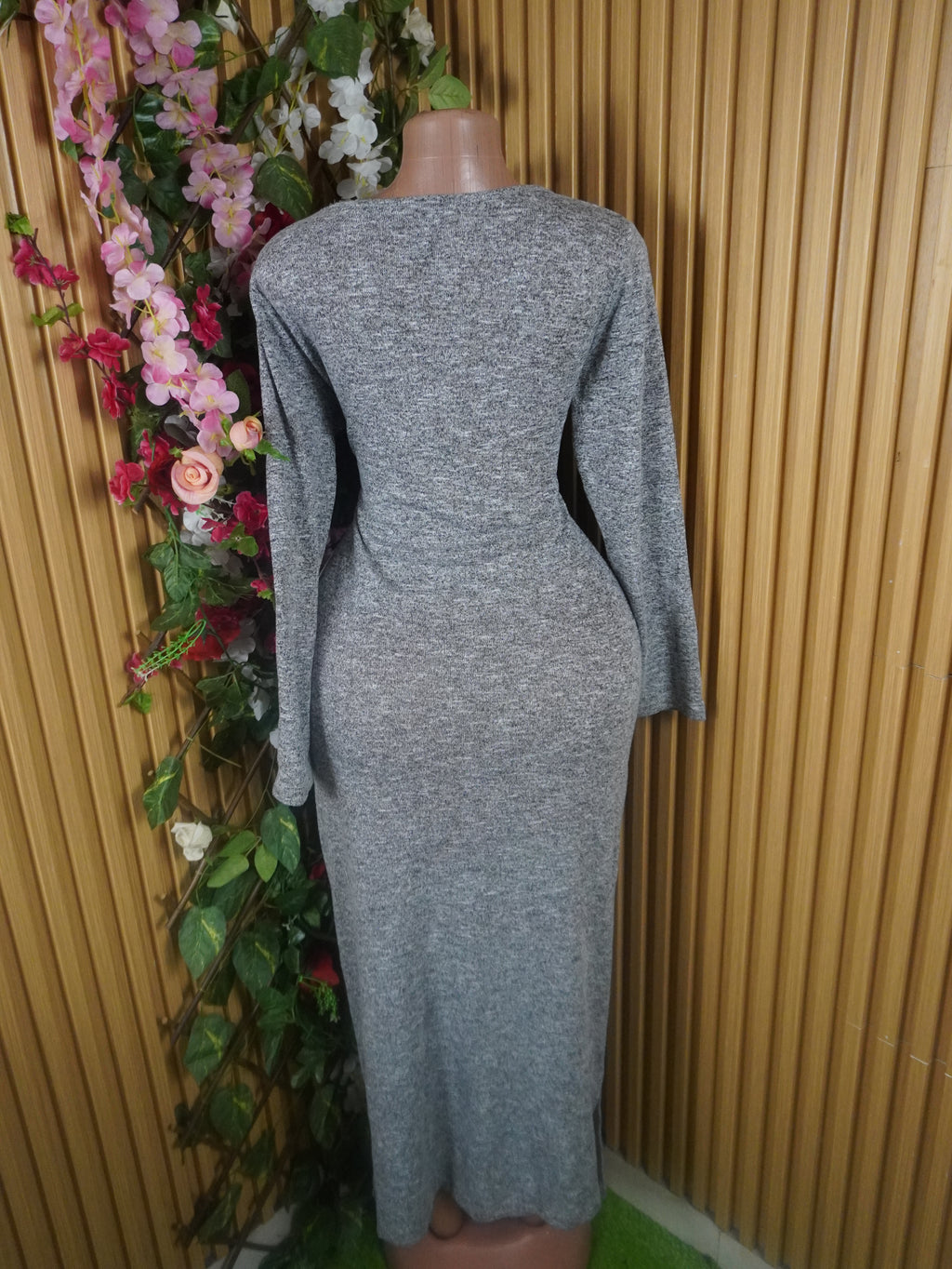 Robe évaée manches courtes décolletée-L (Copie)