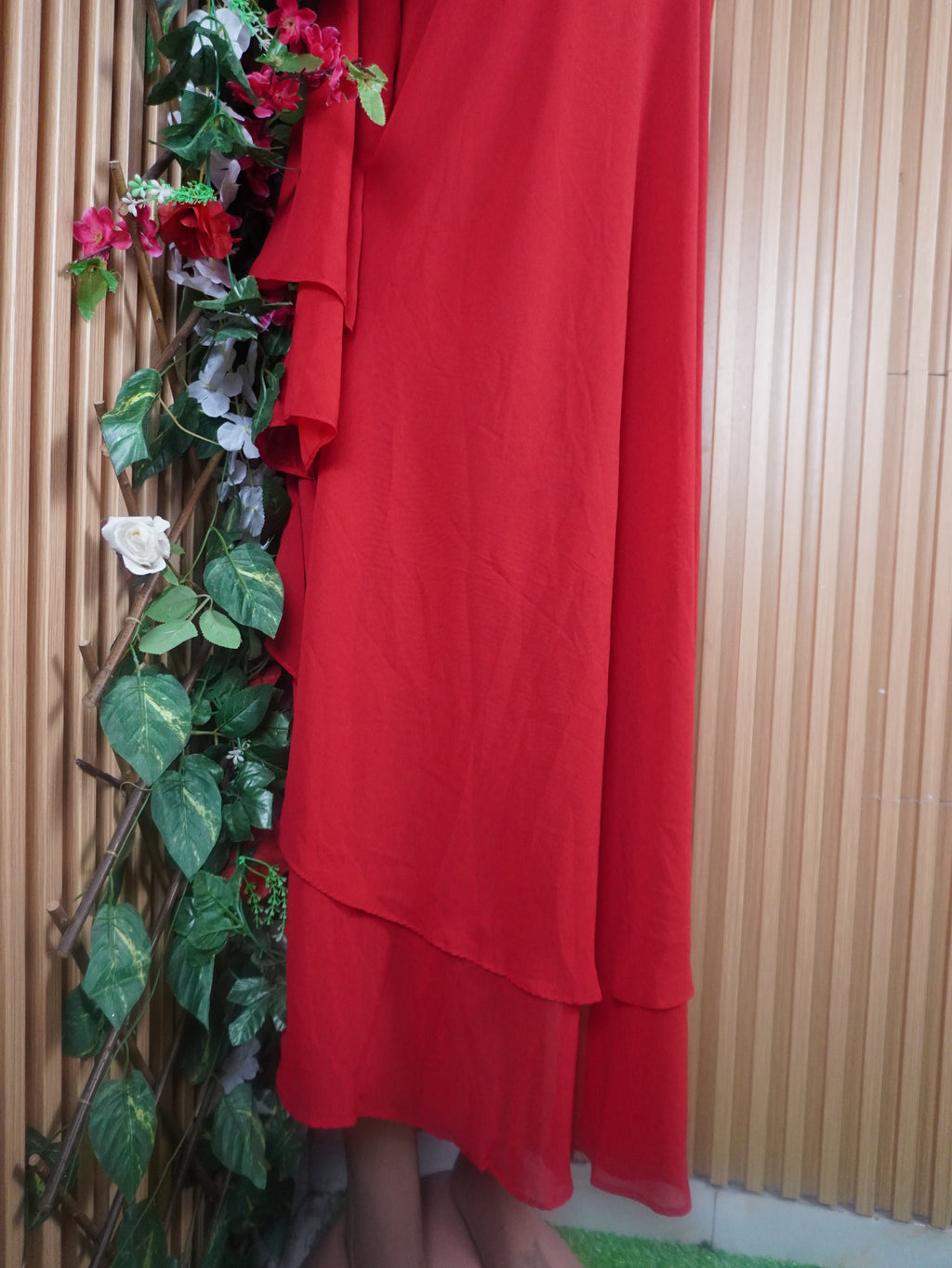Robe évasée longue manches manches dénudée-XXXL